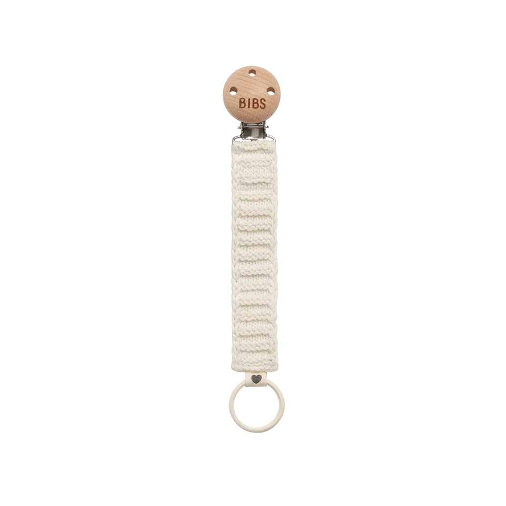 BIBS Pacifier Clip Knitted Ivory
