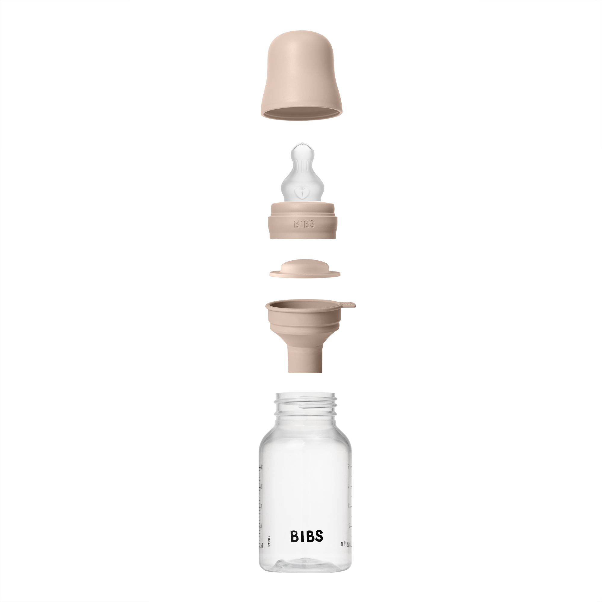 BIBS Baby Bottle Round Silicone 1 pack 150 ml Slow Flow Blush