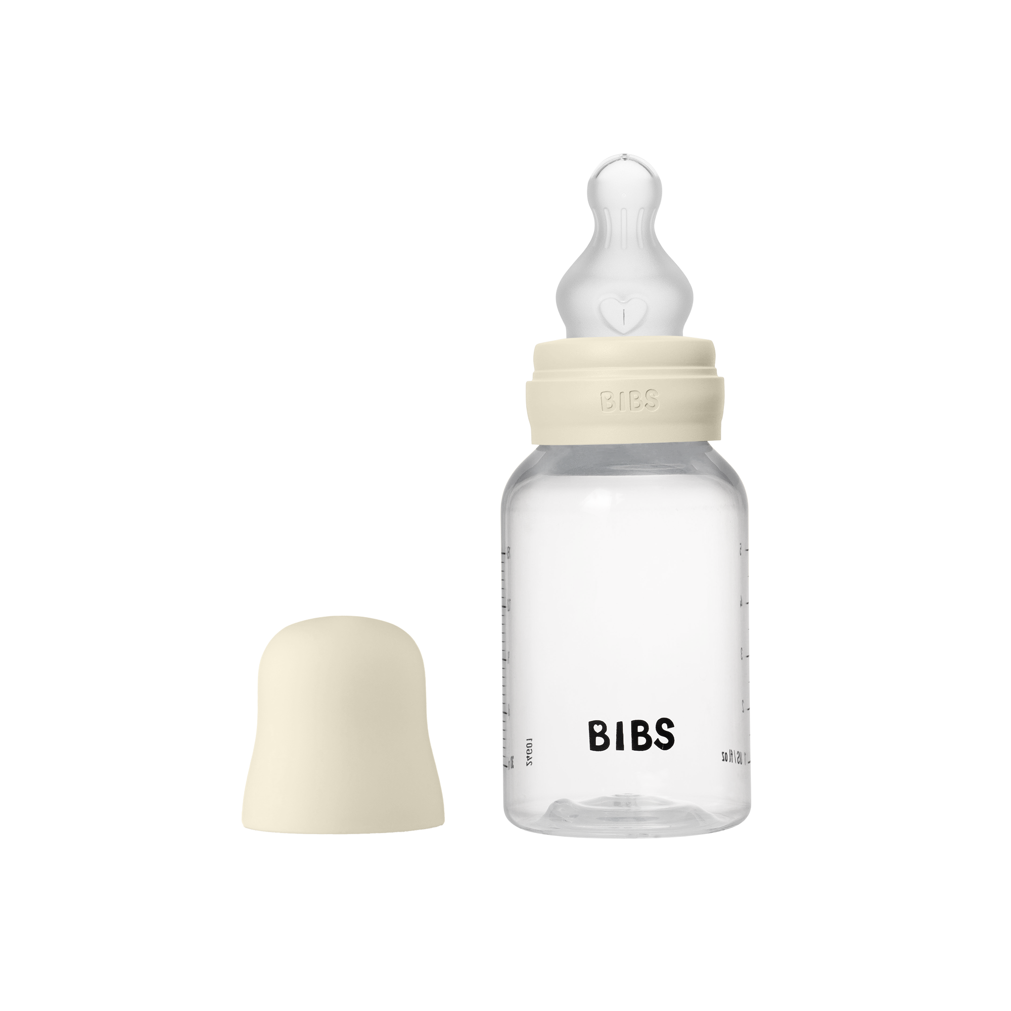 BIBS Baby Bottle Round Silicone 1 pack 150 ml Slow Flow Ivory