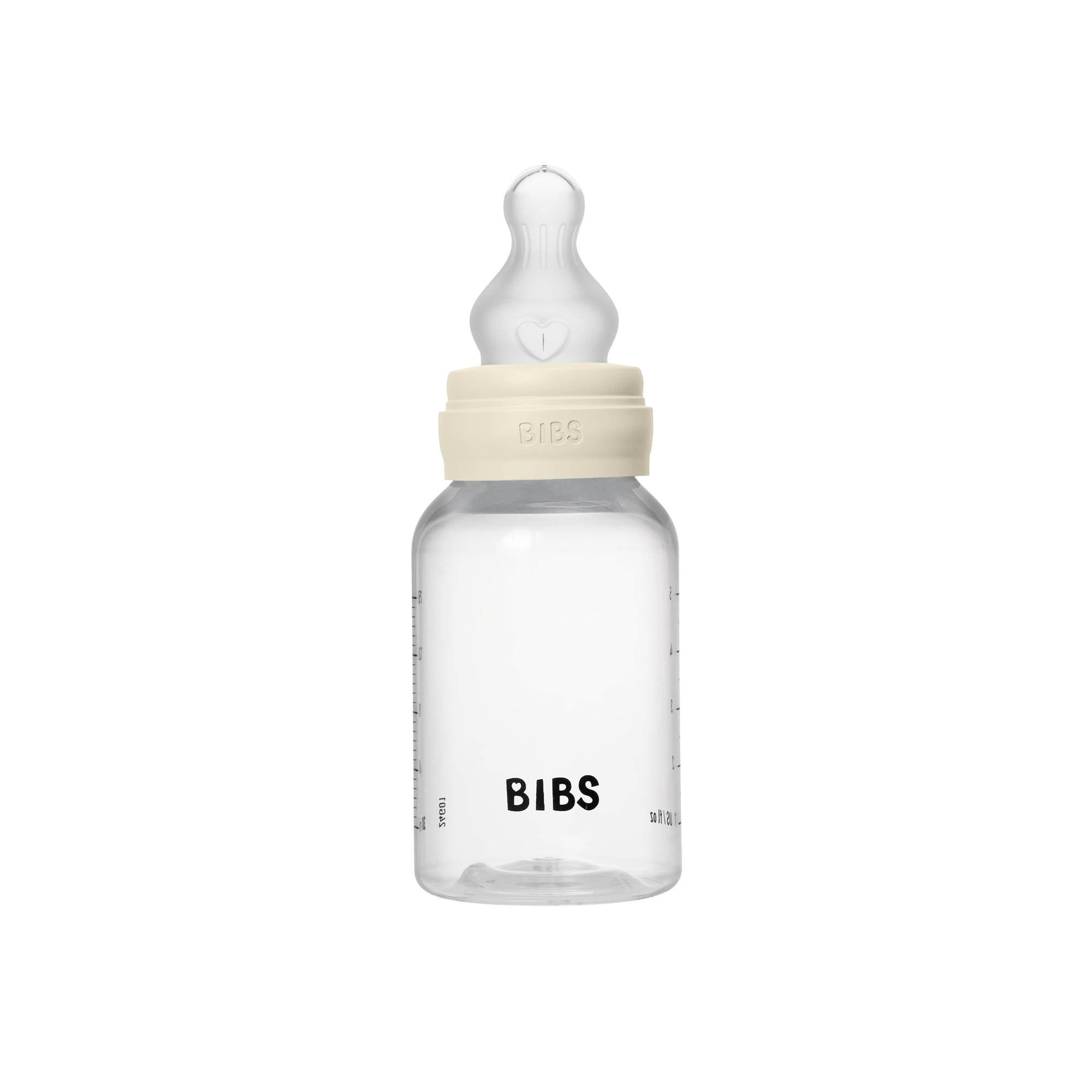 BIBS Baby Bottle Round Silicone 1 pack 150 ml Slow Flow Ivory