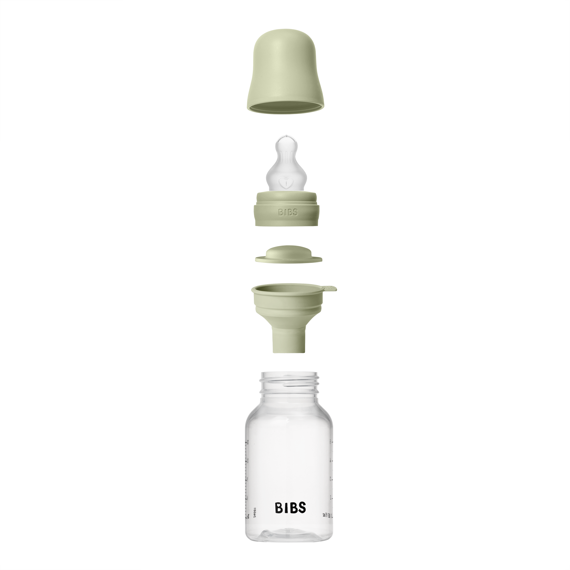 BIBS Baby Bottle Round Silicone 1 pack 150 ml Slow Flow Sage