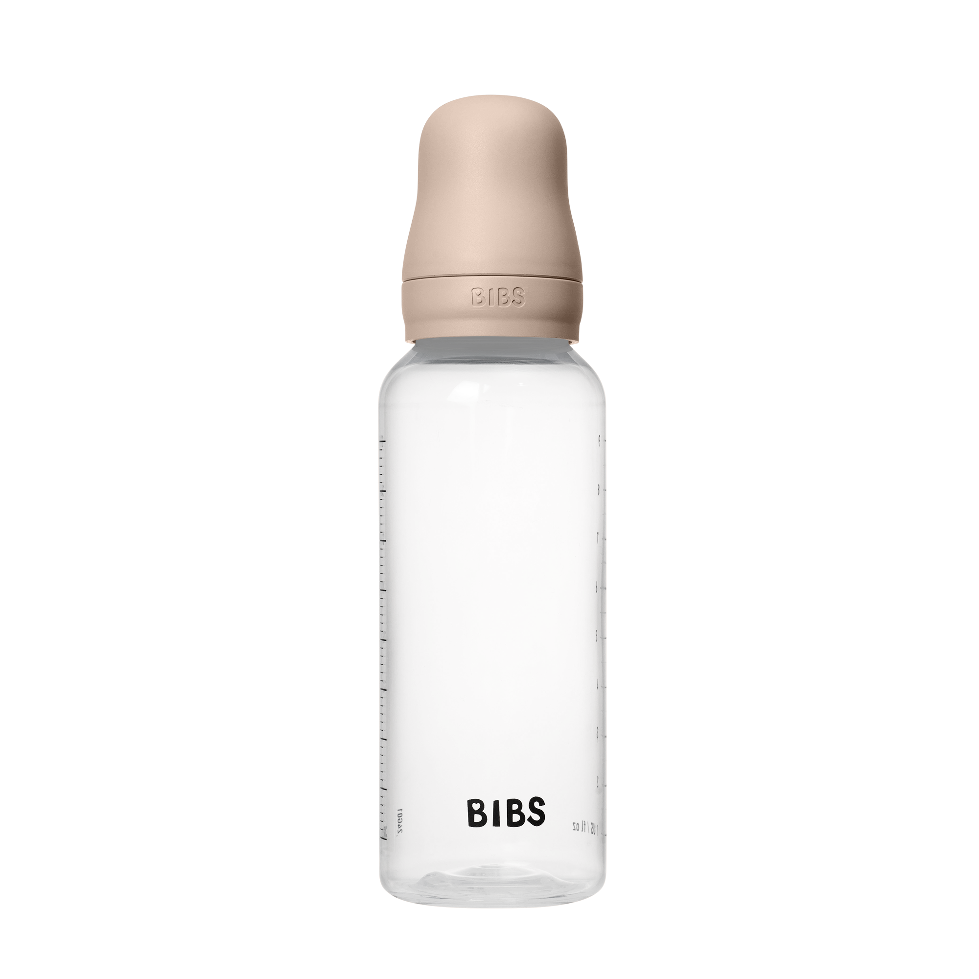 BIBS Baby Bottle Round Silicone 1 pack 270 ml Medium Flow Blush
