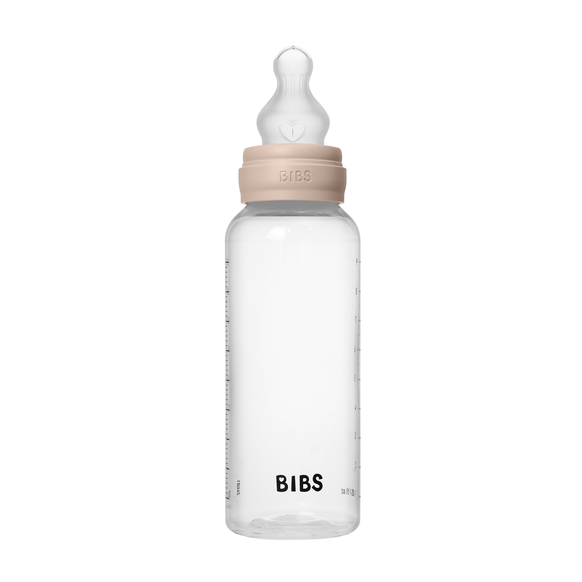 BIBS Baby Bottle Round Silicone 1 pack 270 ml Medium Flow Blush