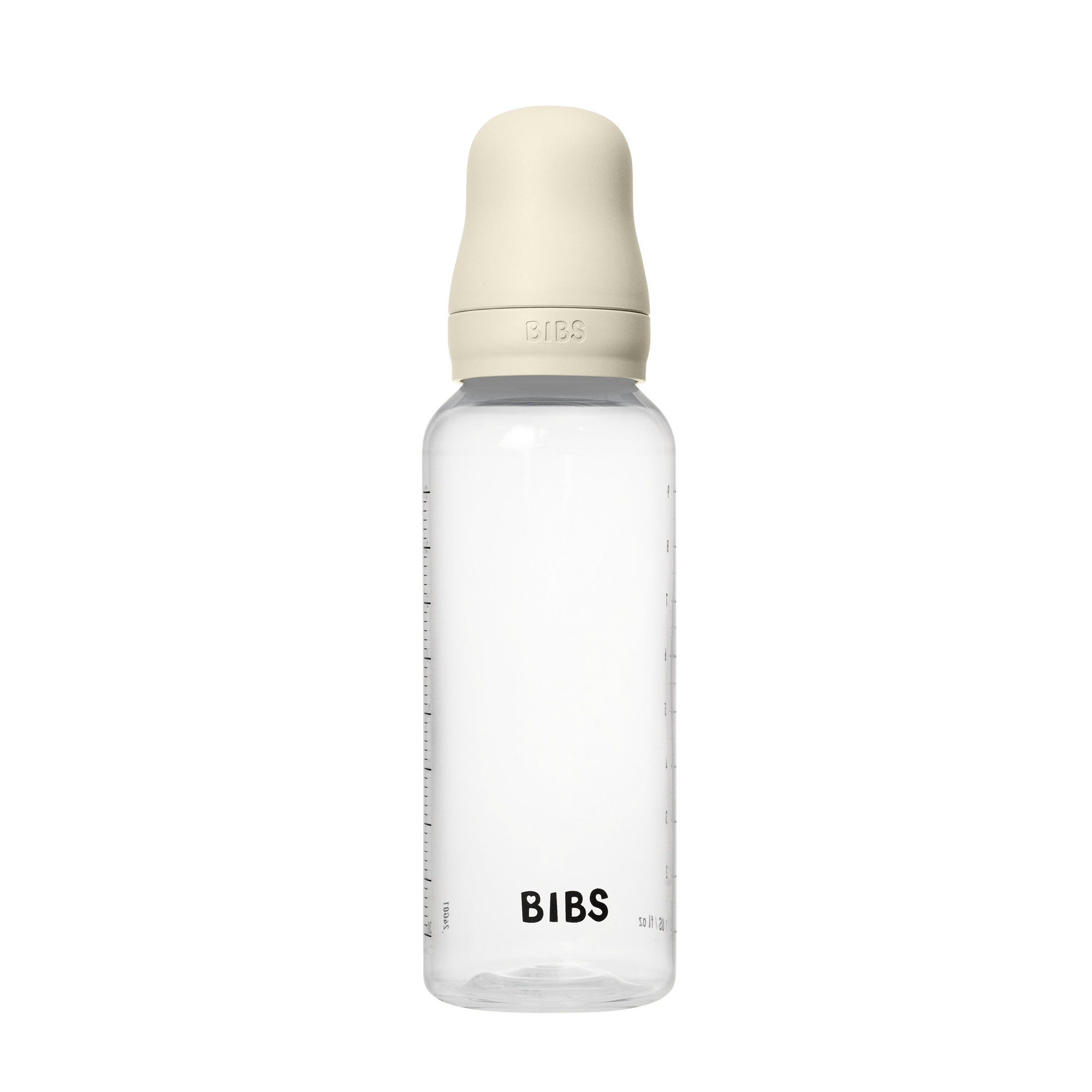 BIBS Baby Bottle Round Silicone 1 pack 270 ml Medium Flow Ivory