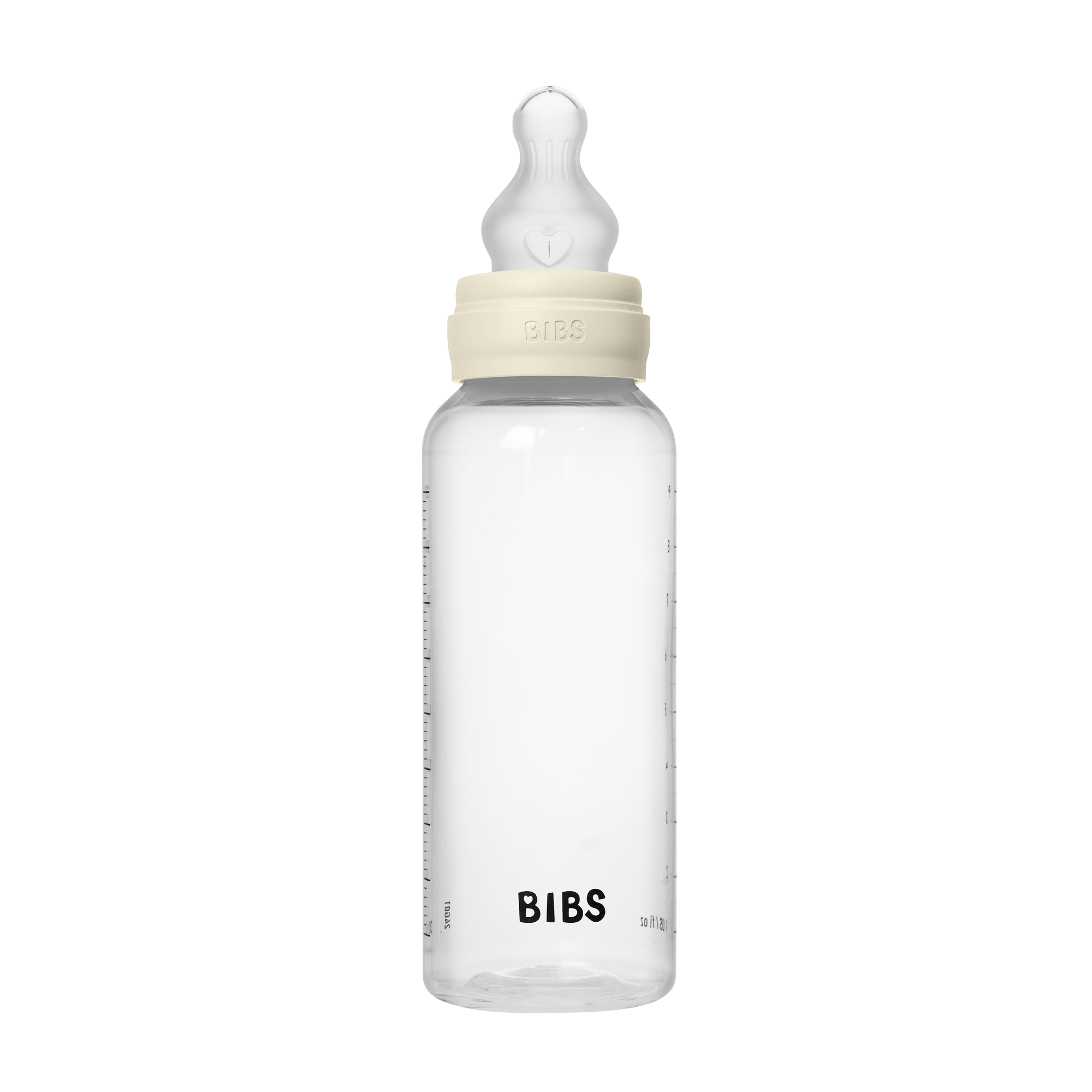 BIBS Baby Bottle Round Silicone 1 pack 270 ml Medium Flow Ivory