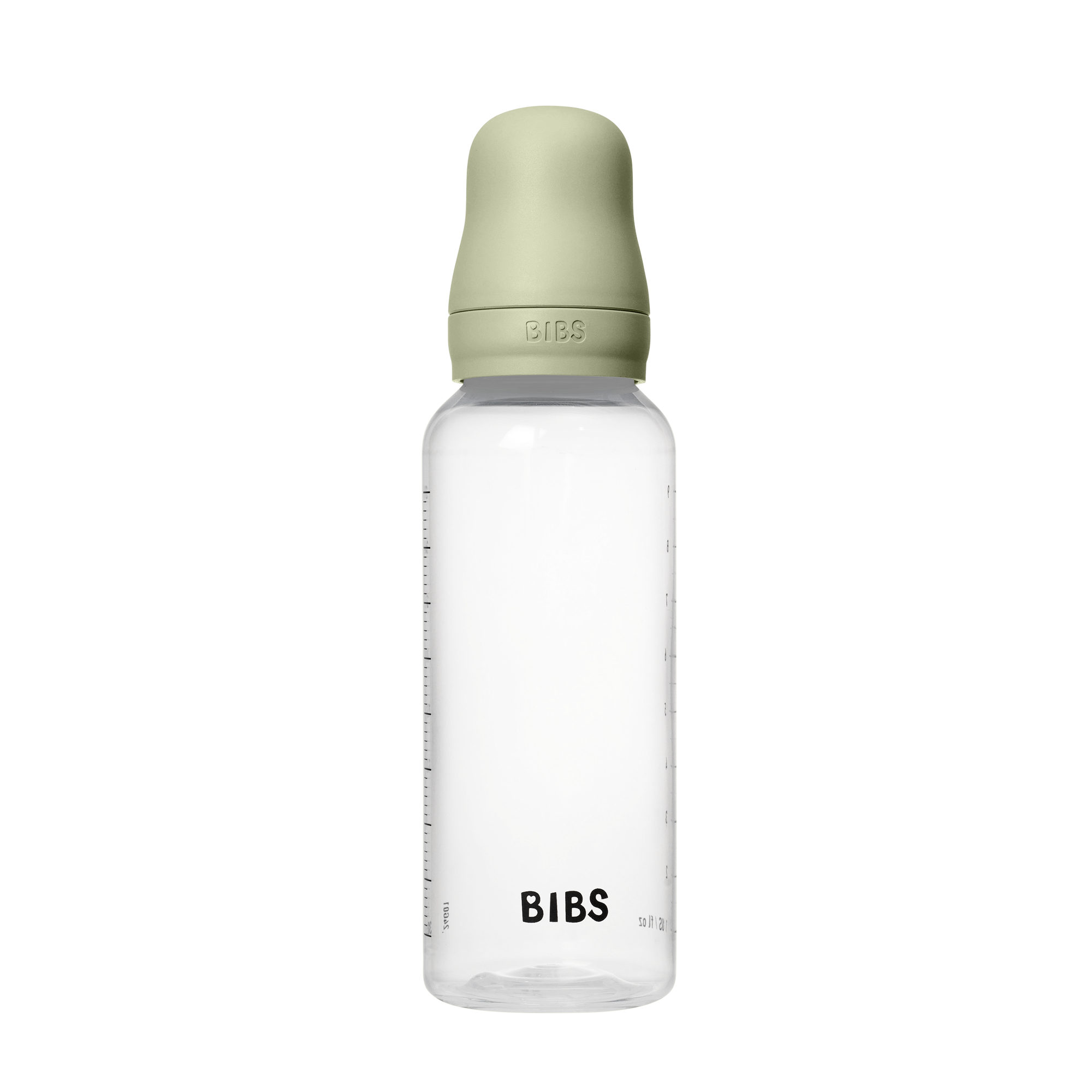 BIBS Baby Bottle Round Silicone 1 pack 270 ml Medium Flow Sage