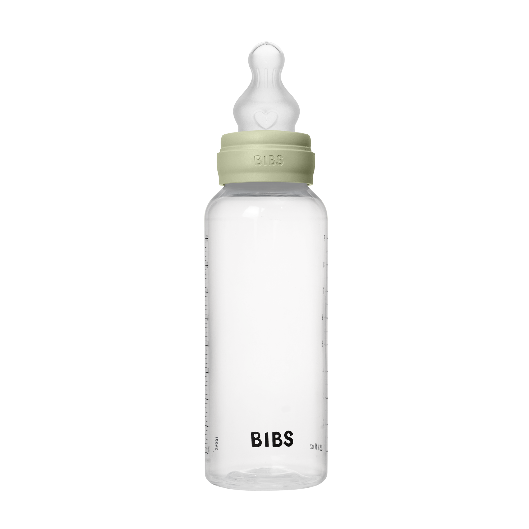 BIBS Baby Bottle Round Silicone 1 pack 270 ml Medium Flow Sage