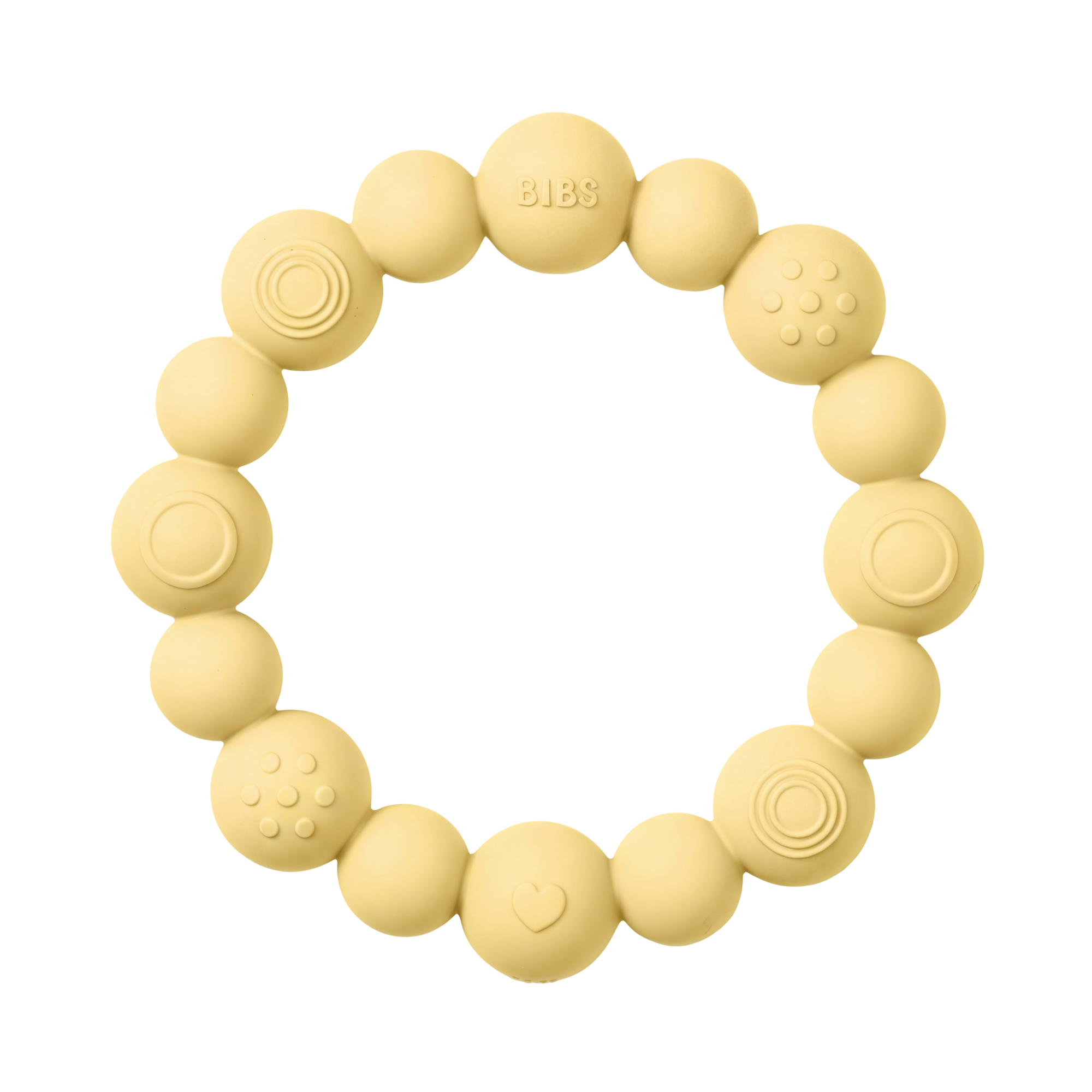BIBS Teething Ring Beaded, Pale butter, 1 stk.