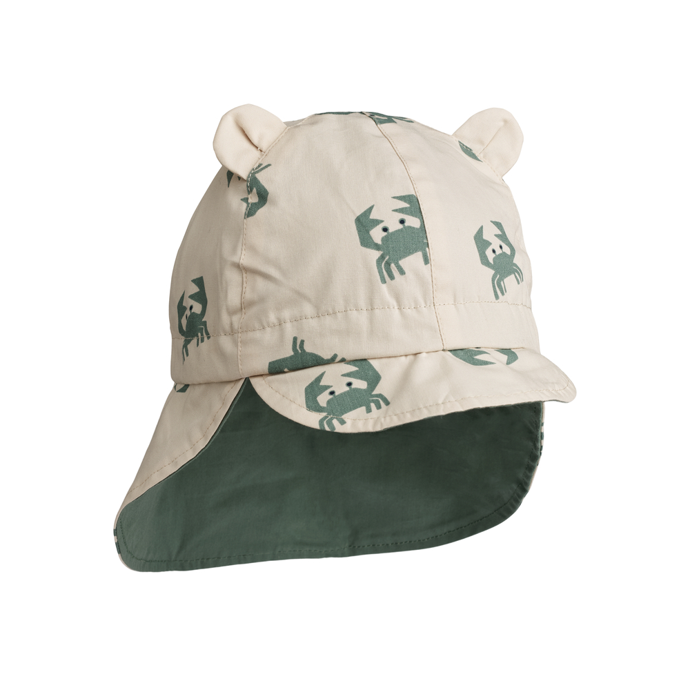 Gorm Reversible Sun Hat With Ears  Crab Sandy / Pepppermint SS24