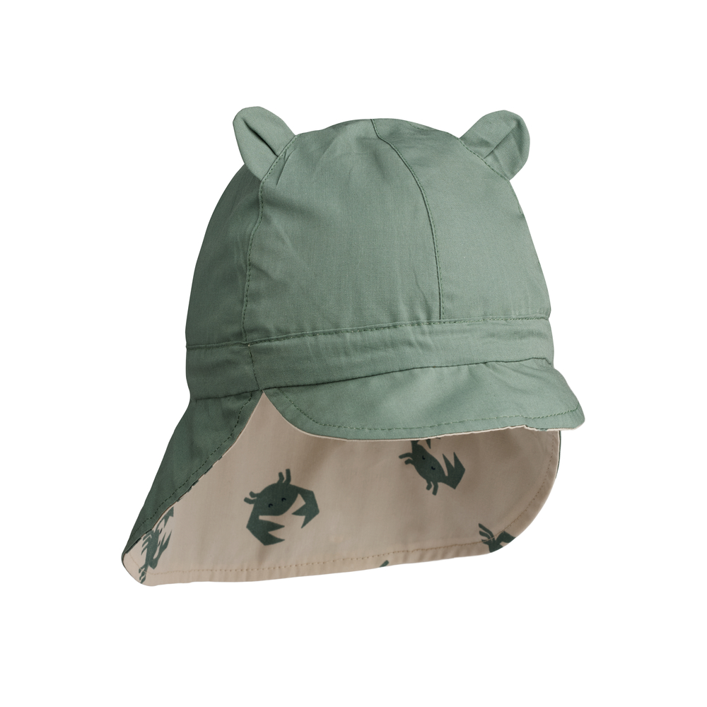Gorm Reversible Sun Hat With Ears  Crab Sandy / Pepppermint SS24