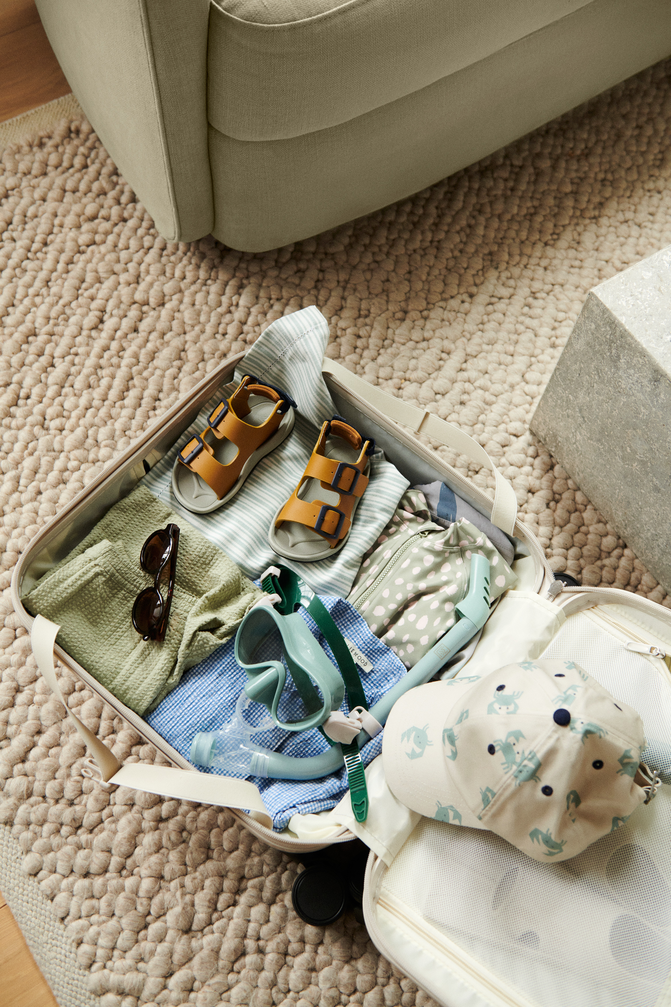 Hollie Hardcase Suitcase Dinosaurs / Mist - AW25
