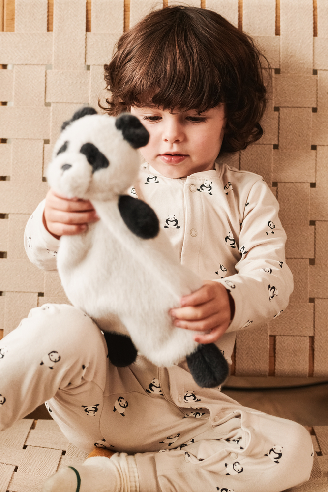 Roy Panda Cuddle Cloth - Sandy / Dark grey