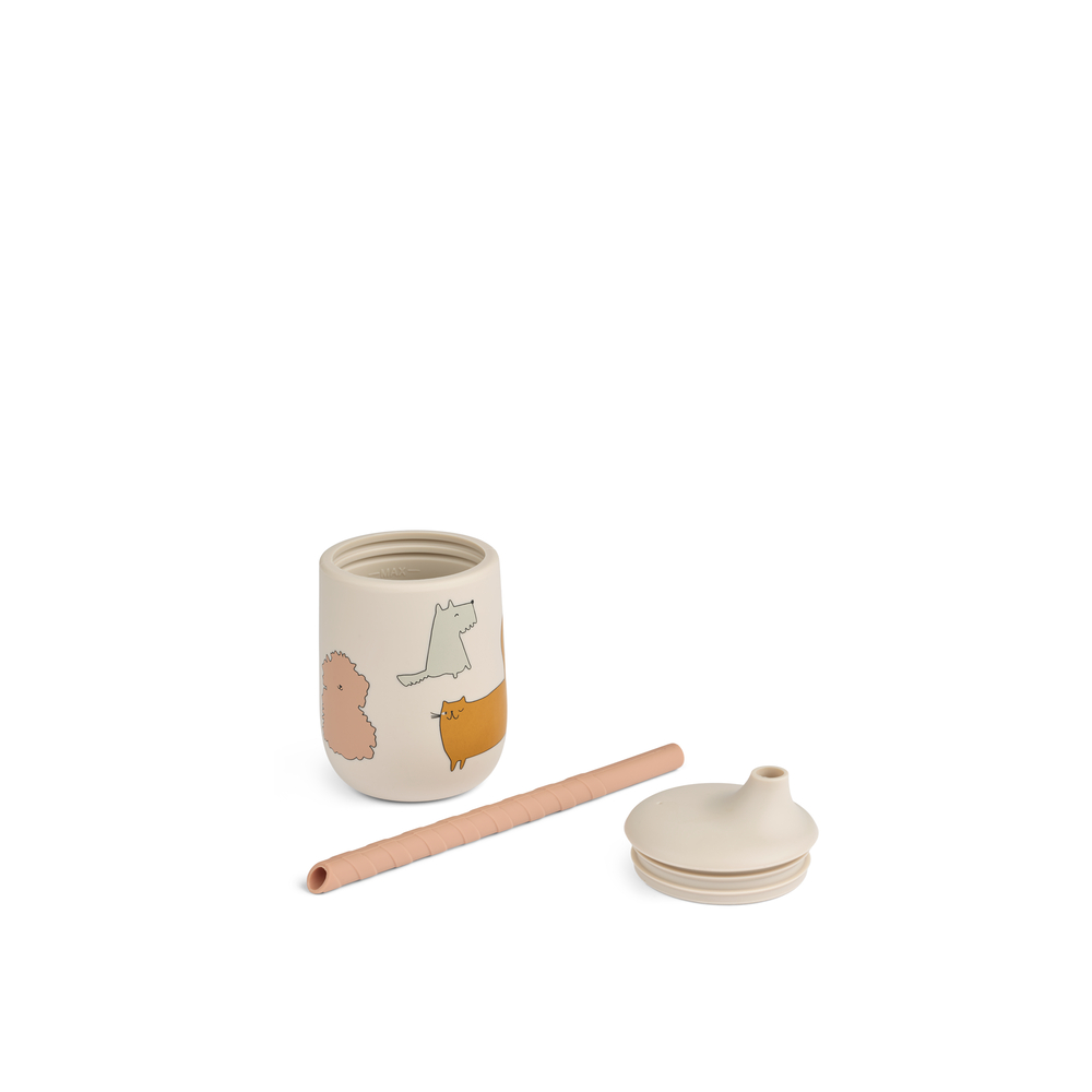 Ellis Printed Sippy Cup 230ml Cats and Dogs / Sandy - AW25