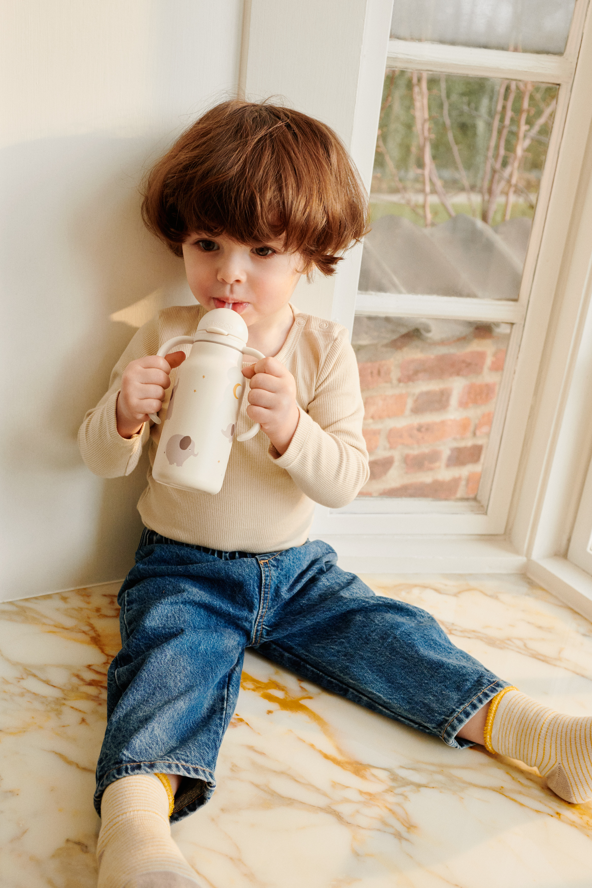 Kimmie Water Bottle 250 ml Elephant / Creme de la creme - NOOS - NOOS