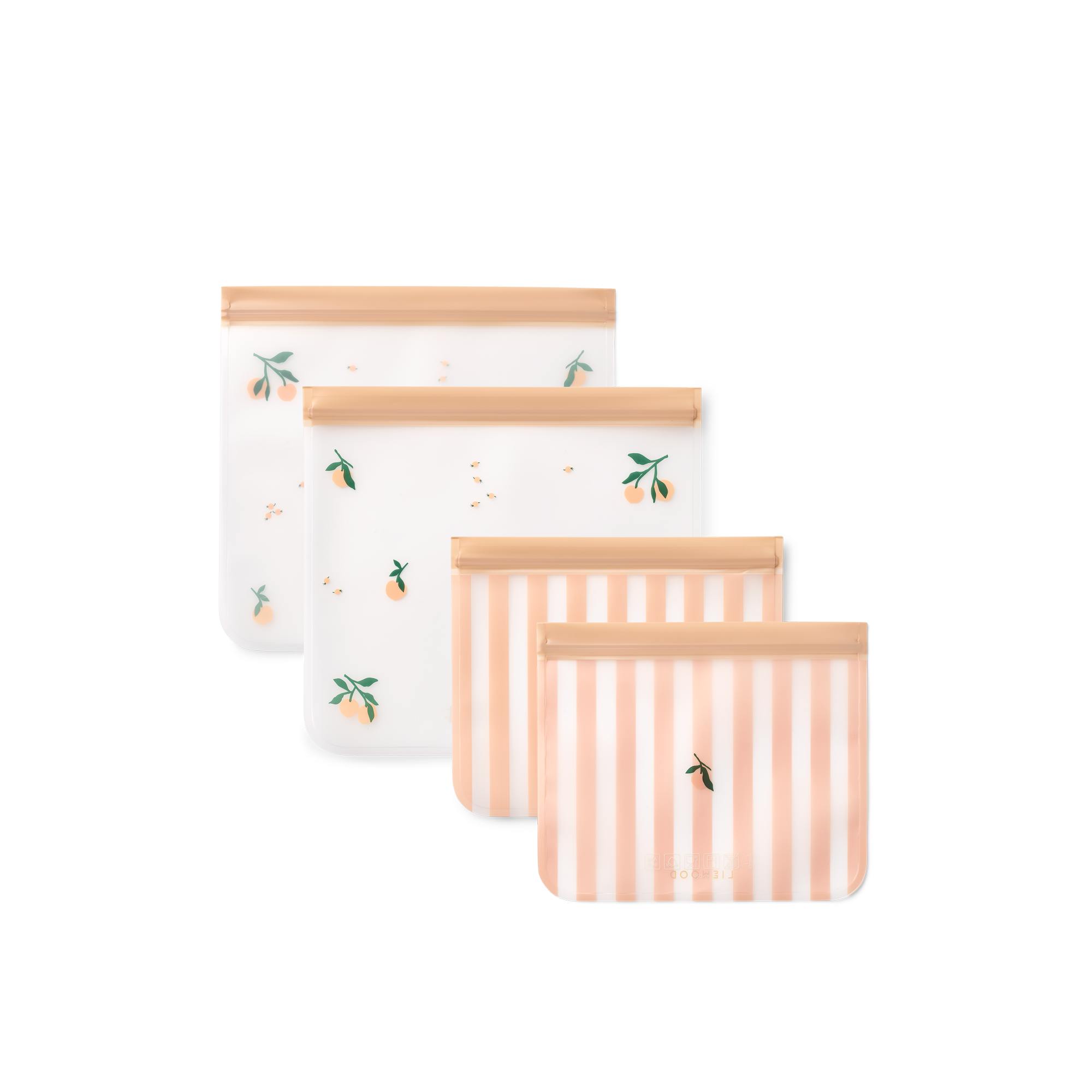 Rebus Reusable Food Bags 4-Pack Peach / Sea shell - SS26
