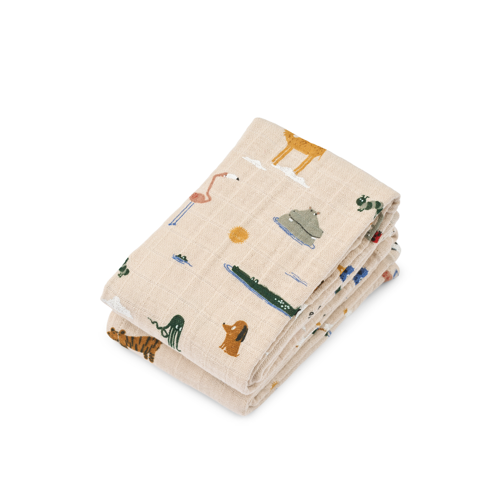 Lewis Muslin Cloth 2-Pack Around the world / Sandy - 10YC