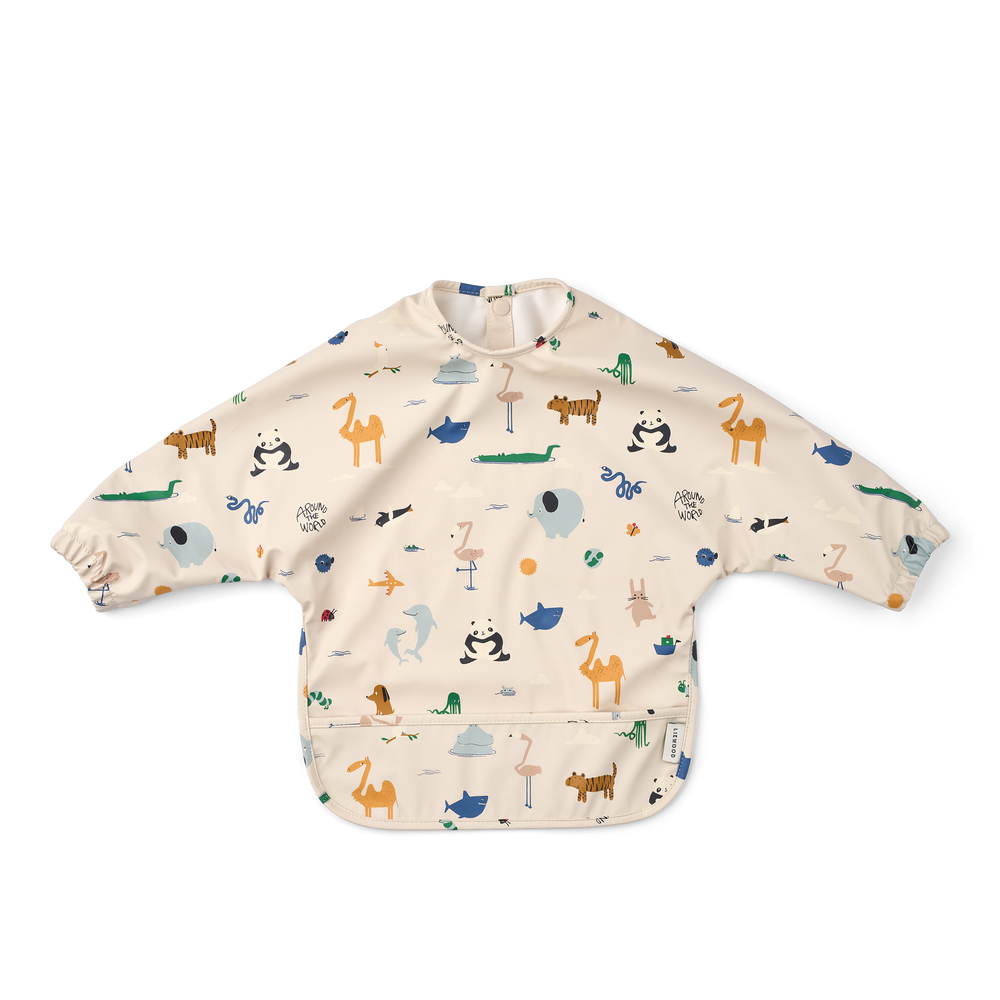 Merle Printed Cape Bib Around the world / Sandy - NOOS