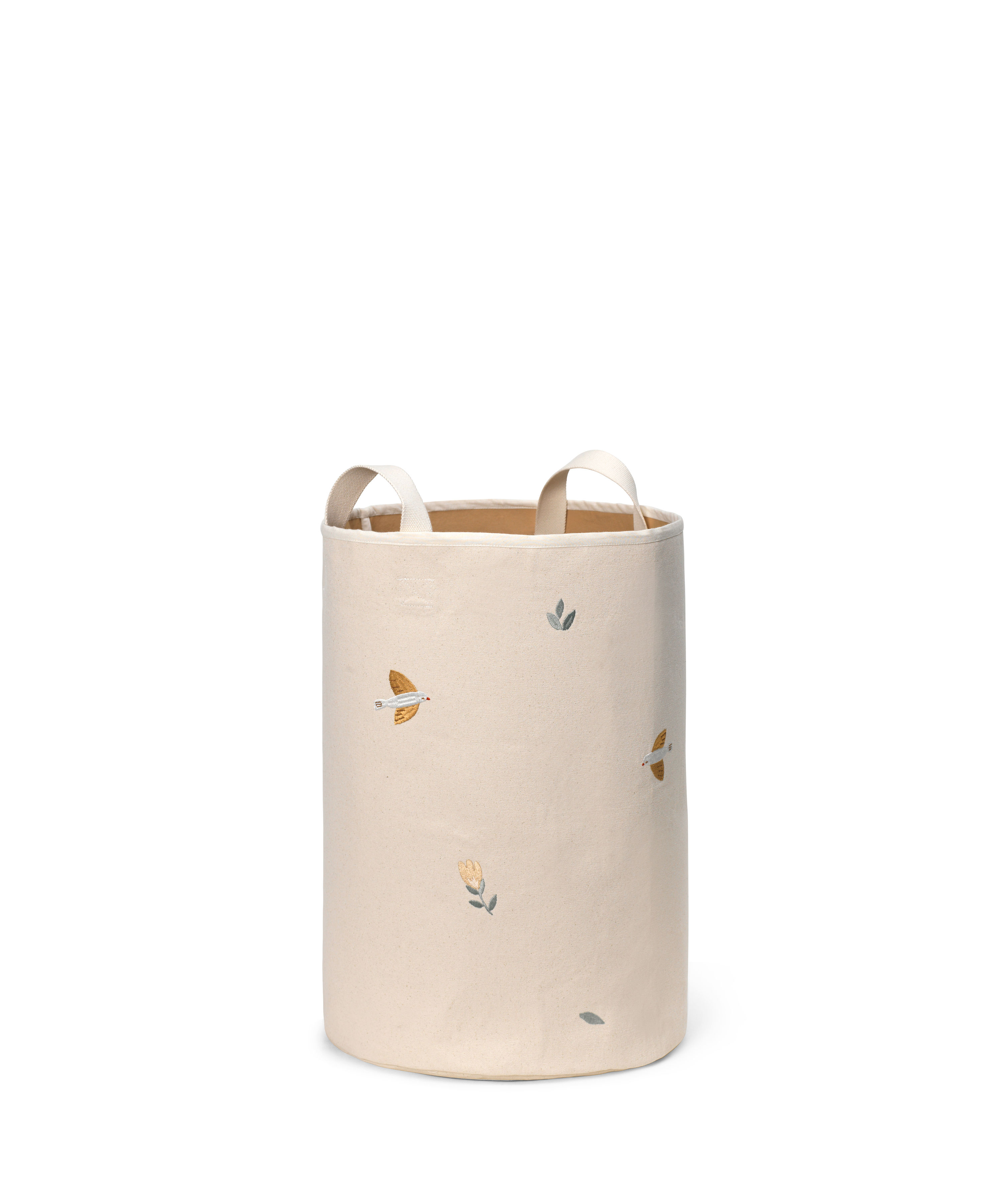 Dear April Embroidered Storage Basket, large, Songbirds