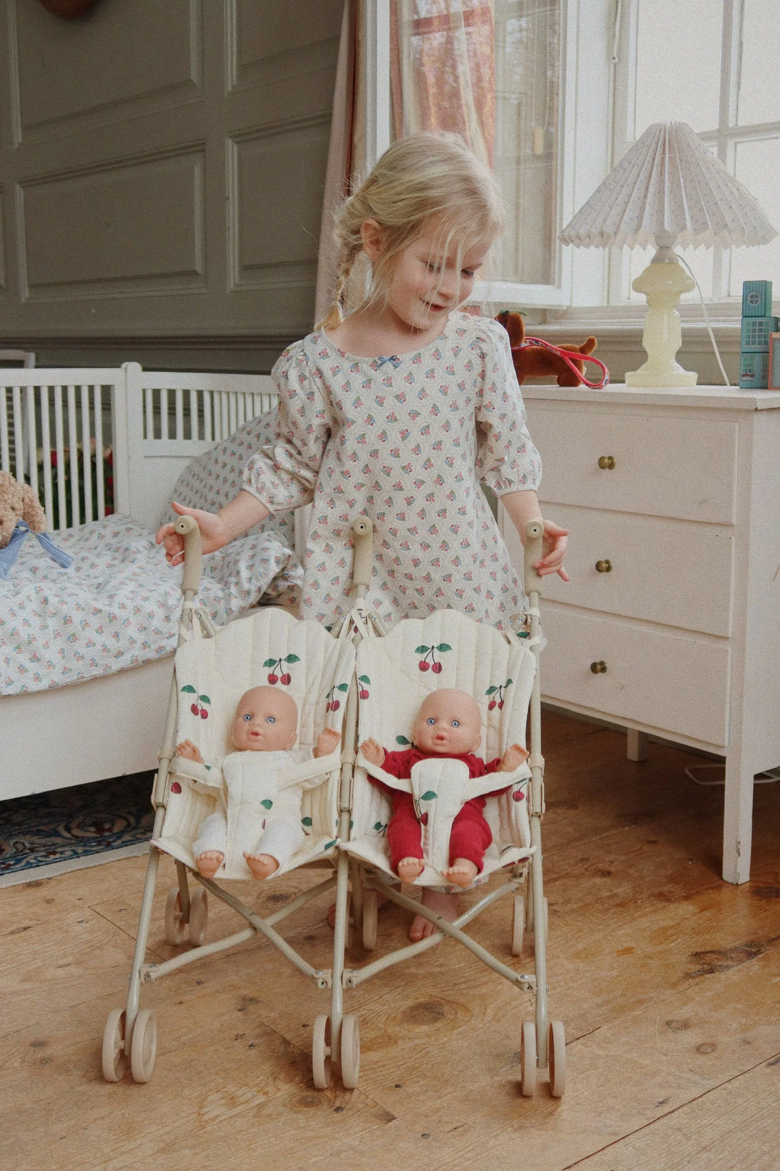 TWIN DOLL STROLLER MA GRANDE CERISE - AW25