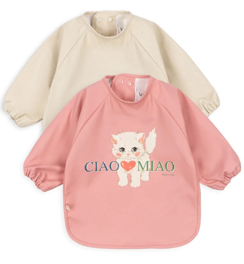 2 PACK DINNER BIB WITH SLEEVES CIAO MIAO - 18M-3Y- AW26