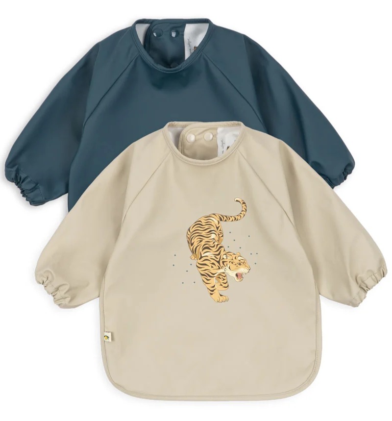 2 PACK DINNER BIB WITH SLEEVES TIGER RUGGITO - 18M-3Y - AW26