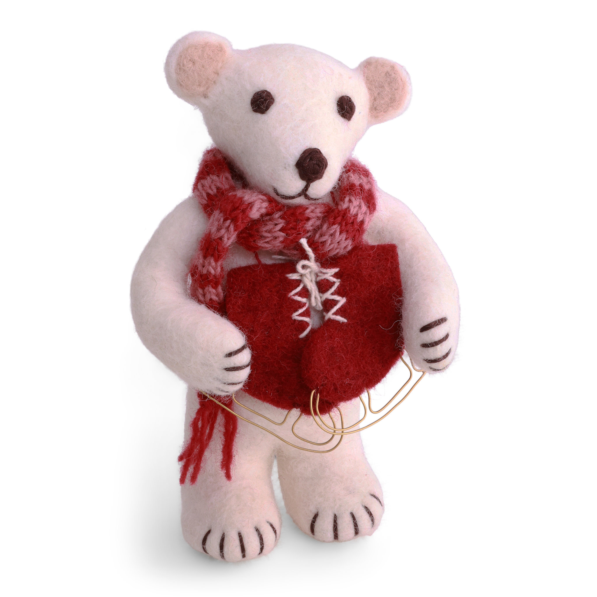 Small White Polar Bear w/Ice Skates - AW26