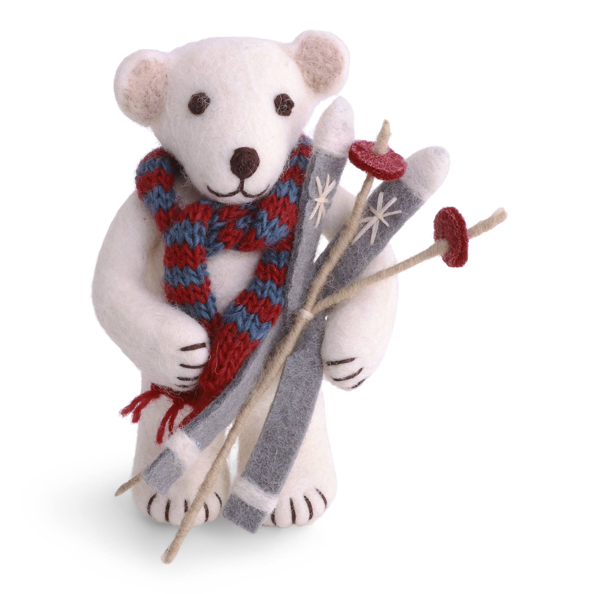 Medium White Polar Bear w/Skis - AW26