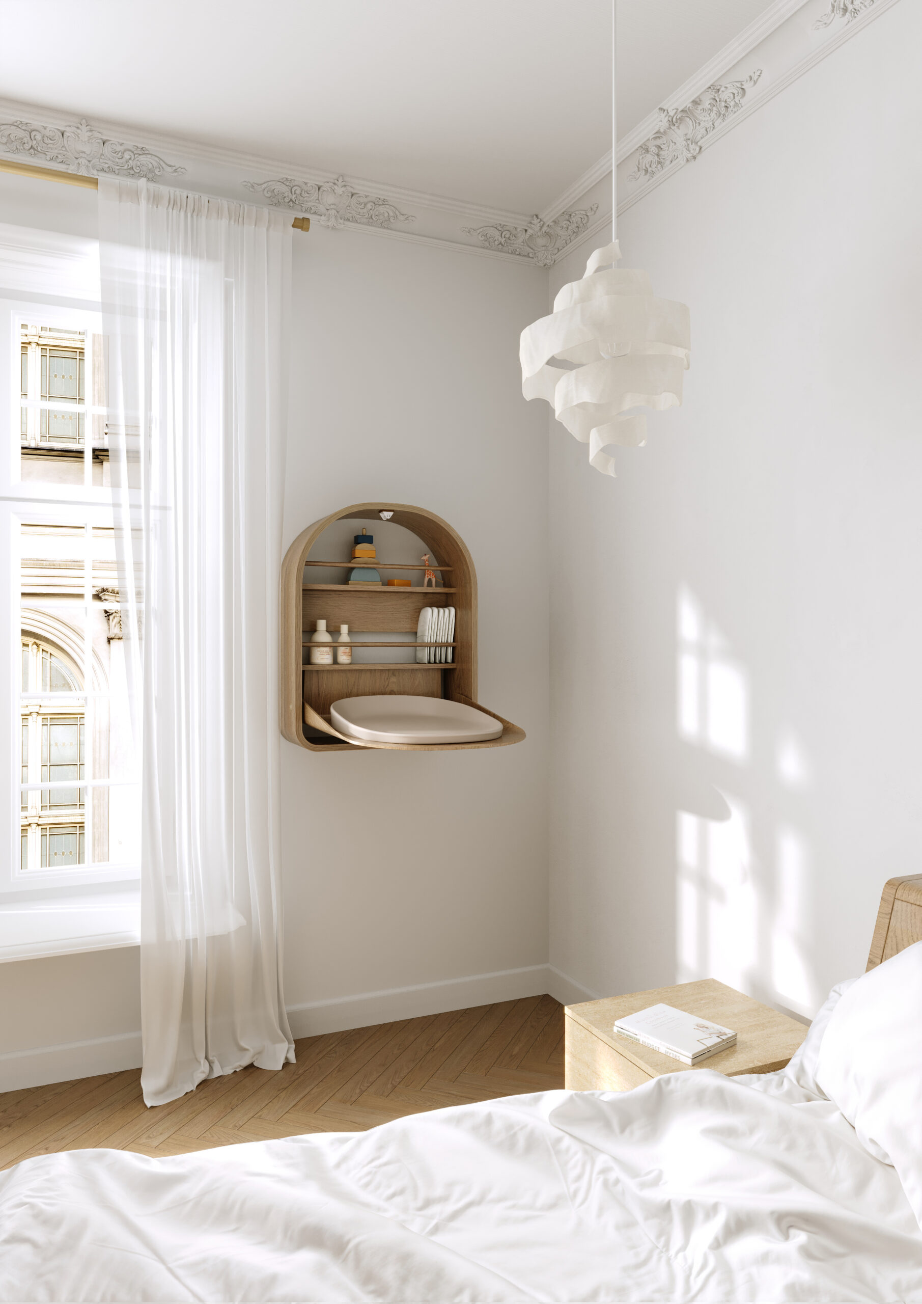 Kai wall changing table Natural oil