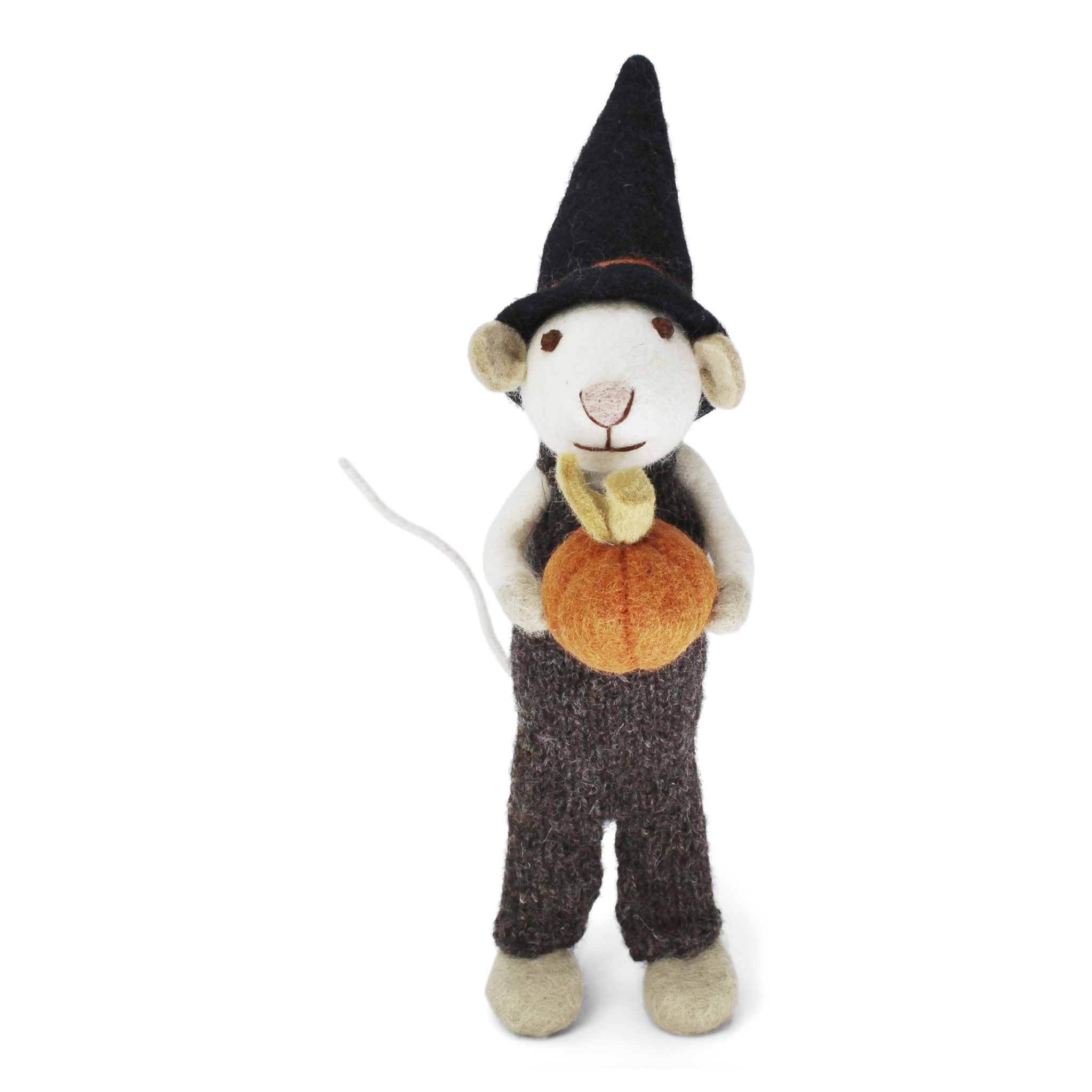 Big White Boy Mouse w/Pumpkin and Brown Pants - AW24