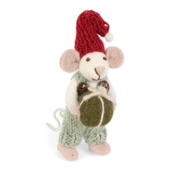 Small White Mouse w/Light Green Pants & Present - AW25