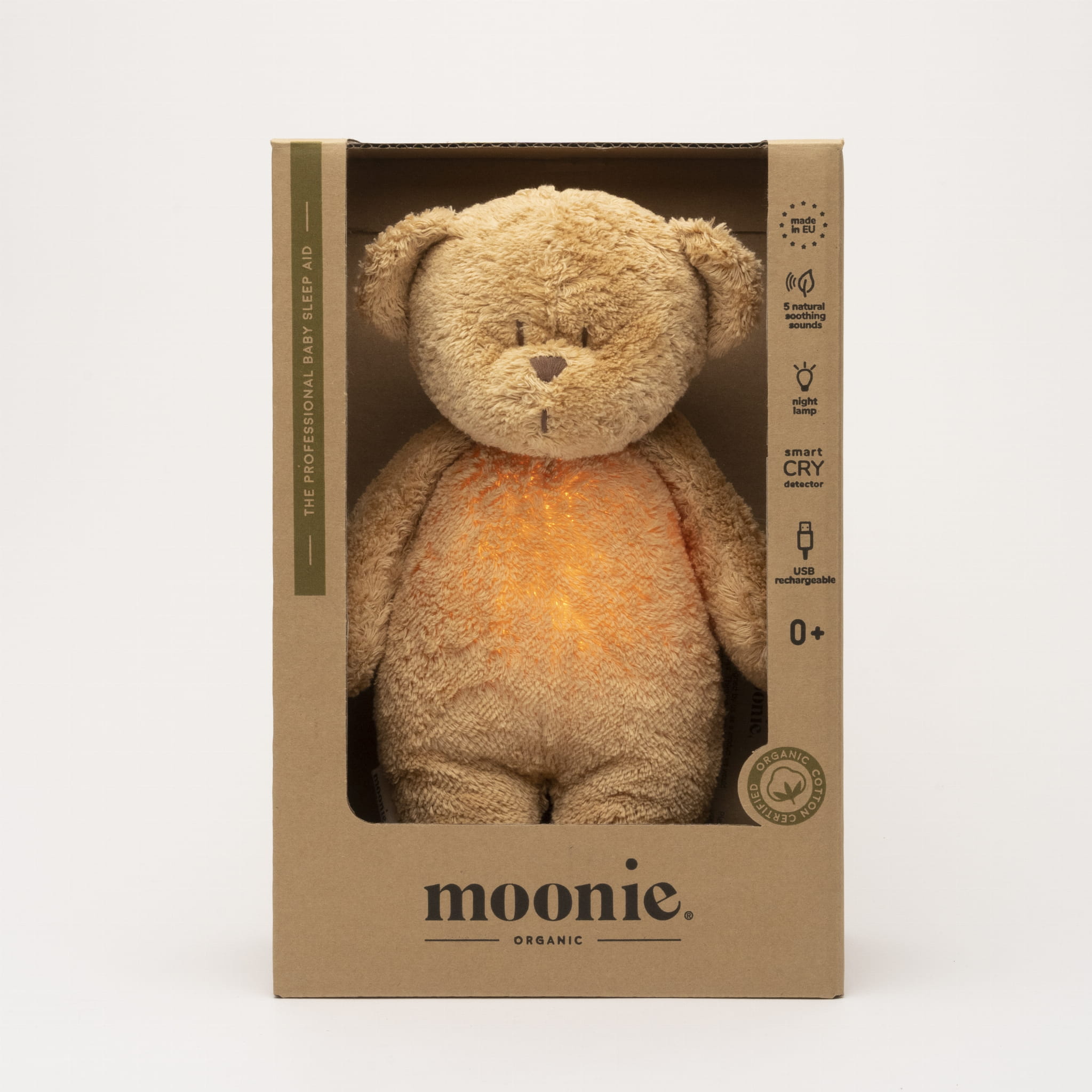 MOONIE 2.0 ORGANIC HUMMING BEAR WITH A LAMP CAPPUCCINO