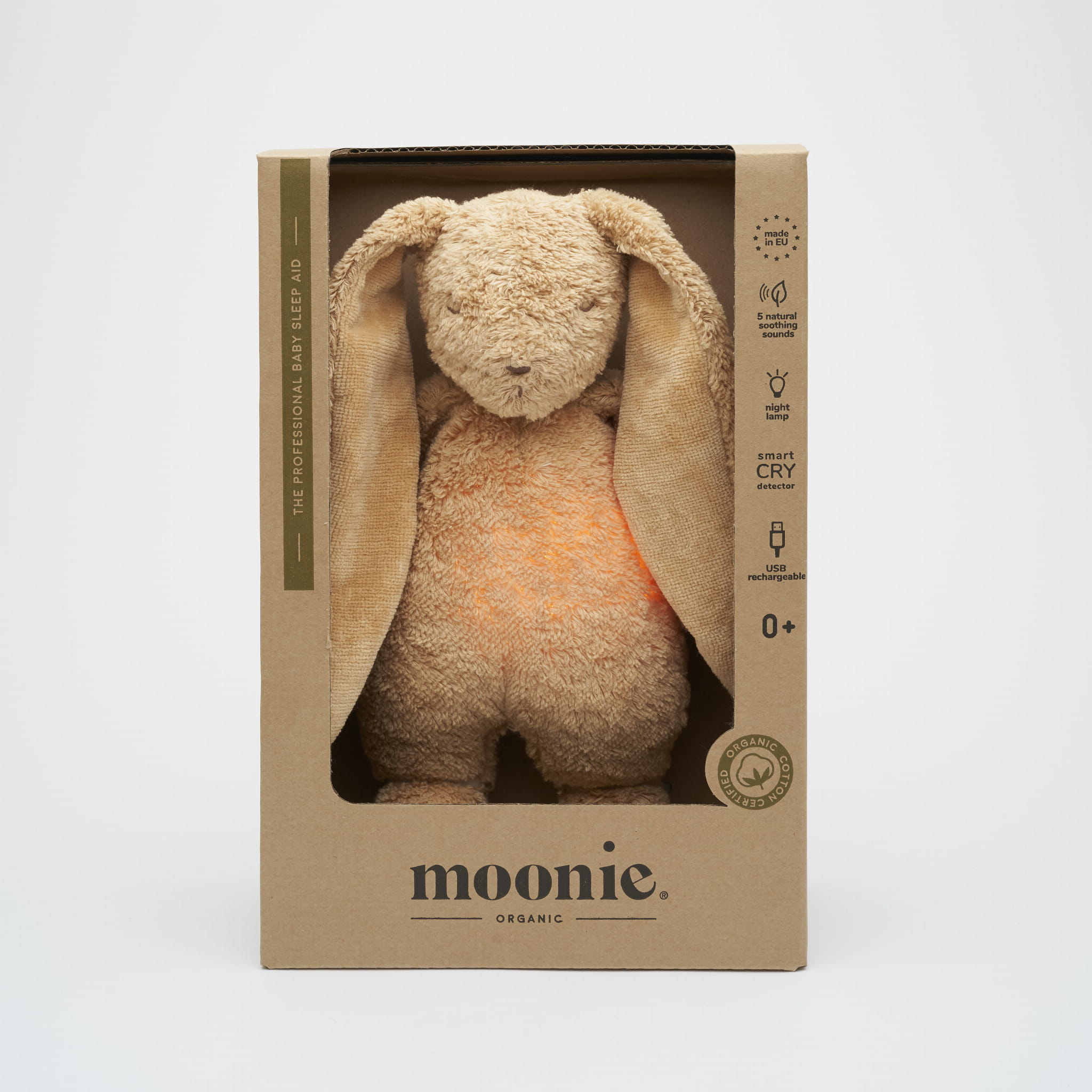 MOONIE 2.0 ORGANIC HUMMING BUNNY WITH A LAMP CAPPUCCINO