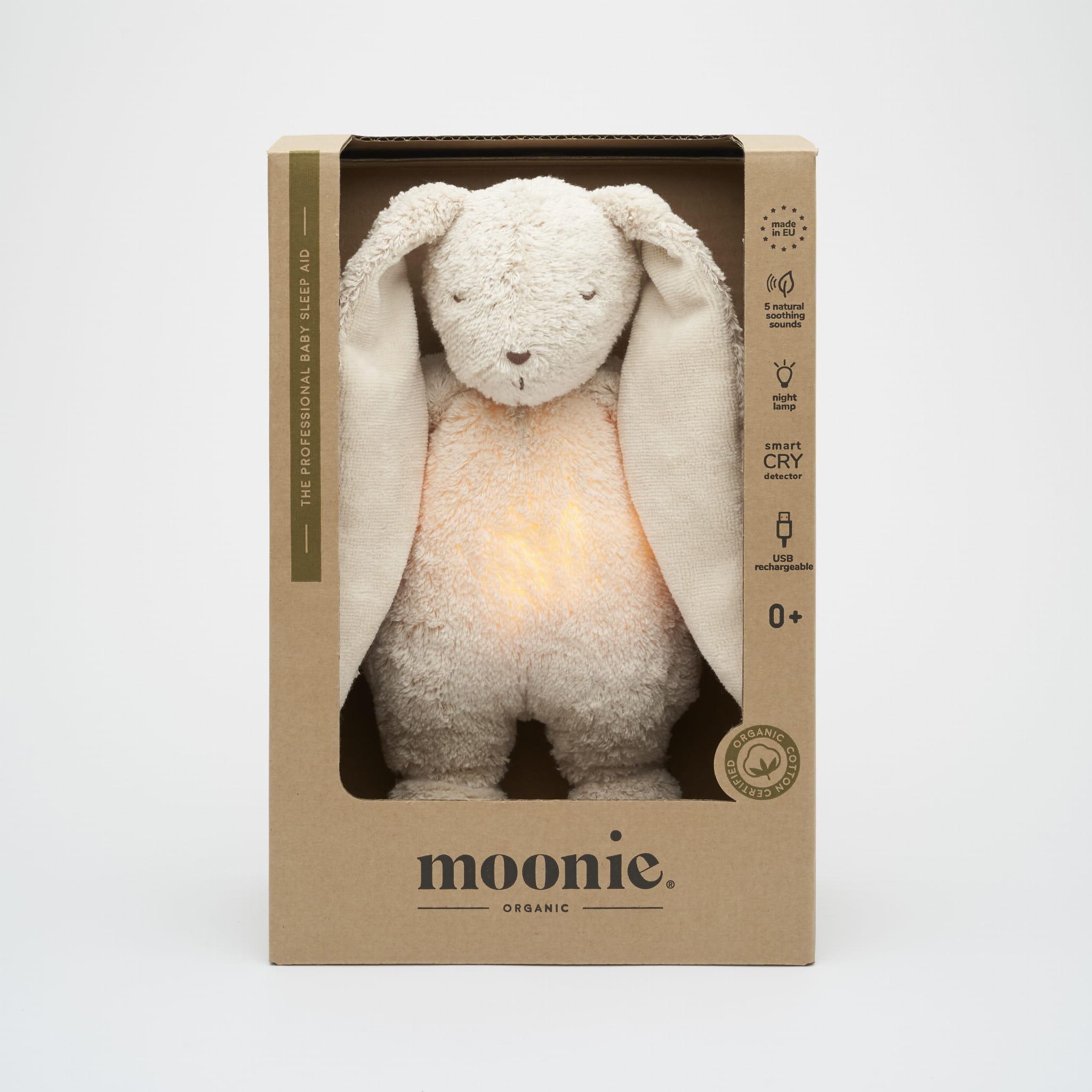 MOONIE 2.0 ORGANIC HUMMING BUNNY WITH A LAMP SAND