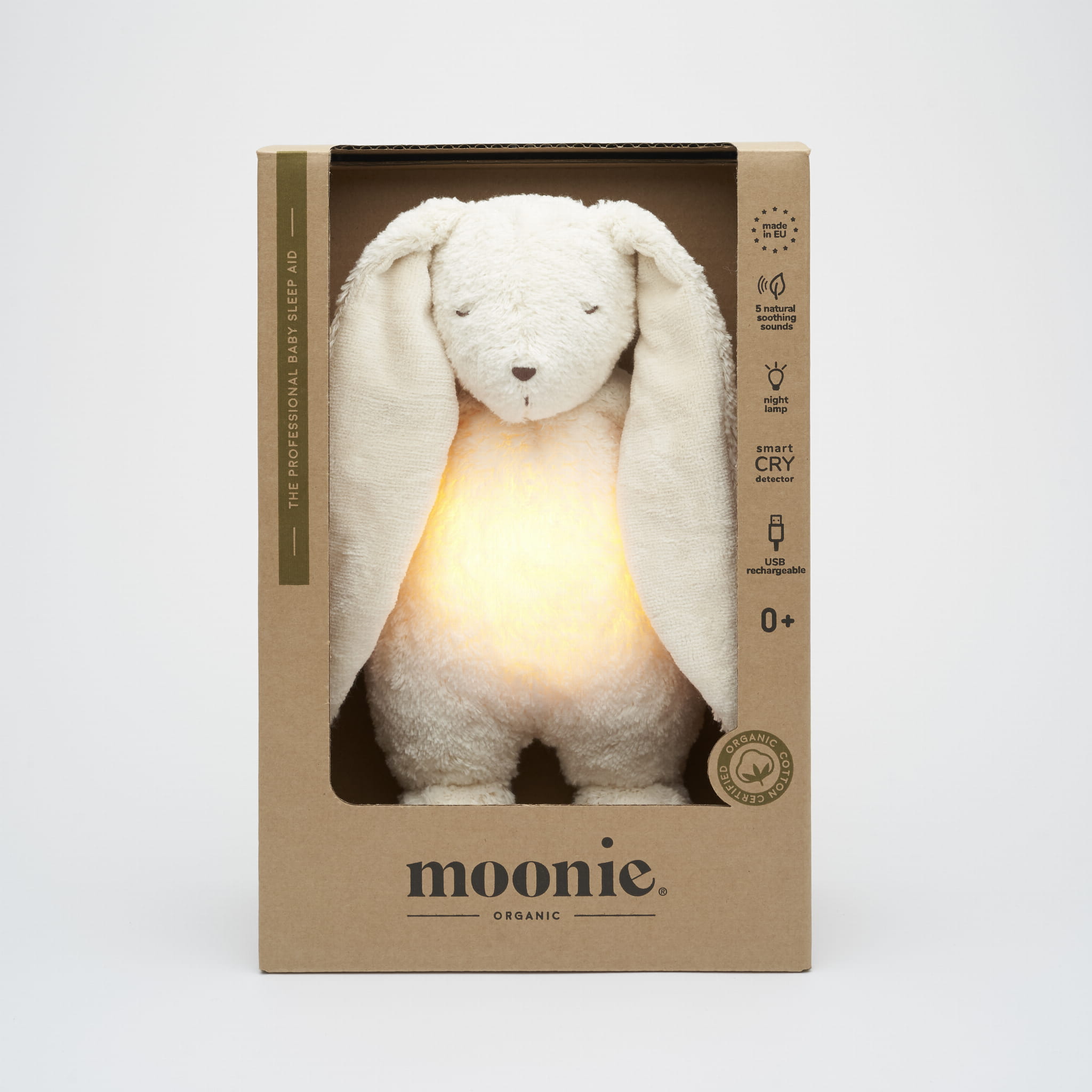 MOONIE 2.0 ORGANIC HUMMING BUNNY WITH A LAMP POLAR