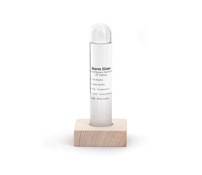 STORM GLASS W/ BEECHWOOD BASE