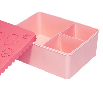 Matboks i plast. treroms Blomst (Rosa)