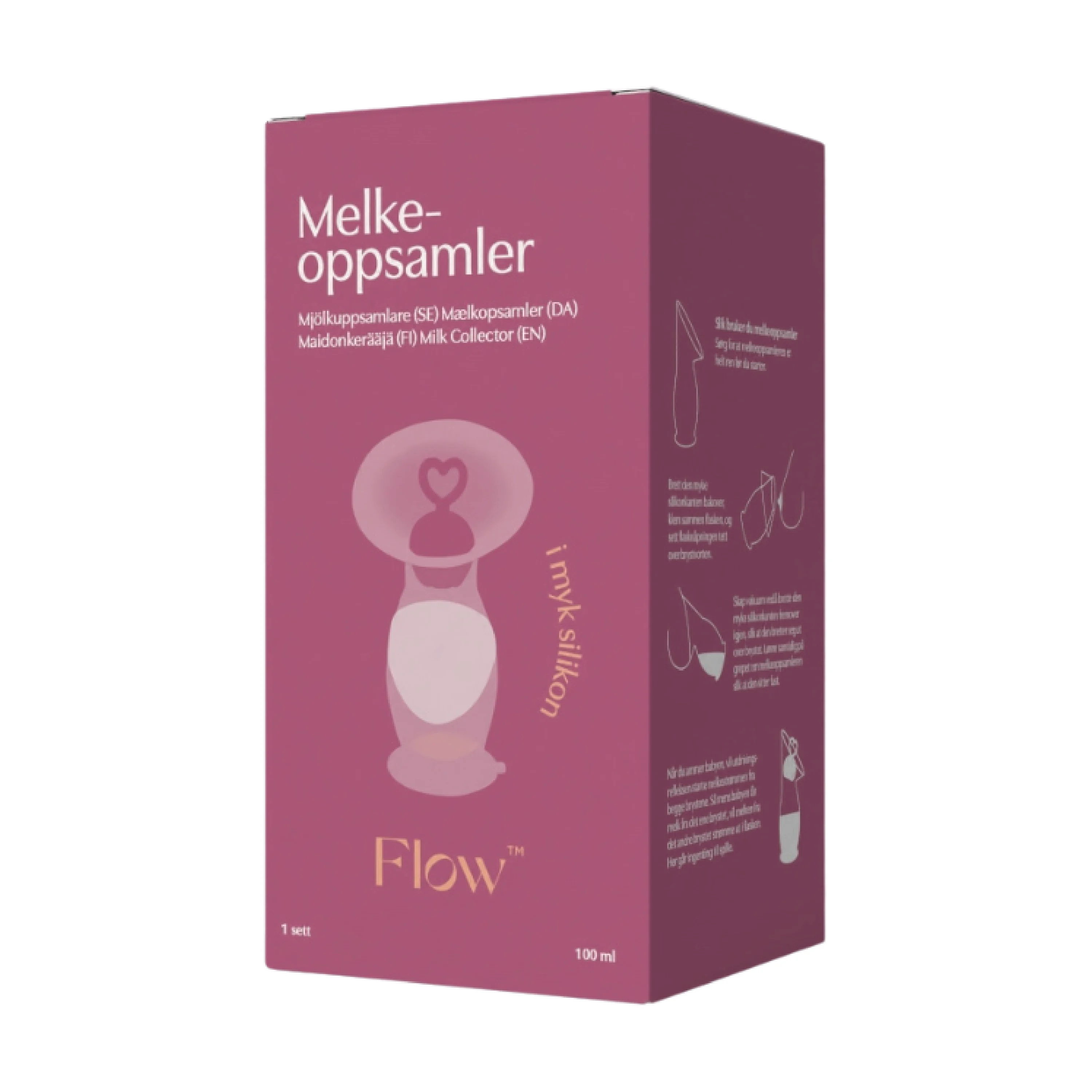 Flow Melkeoppsamler m/silikonstopper - 1pk