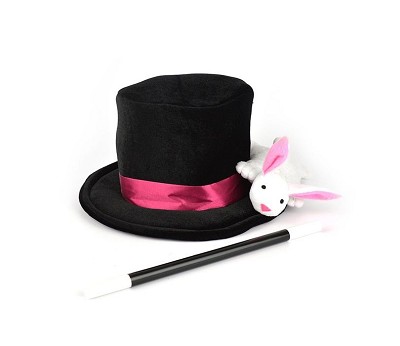 Magician hat w rabbit & wand