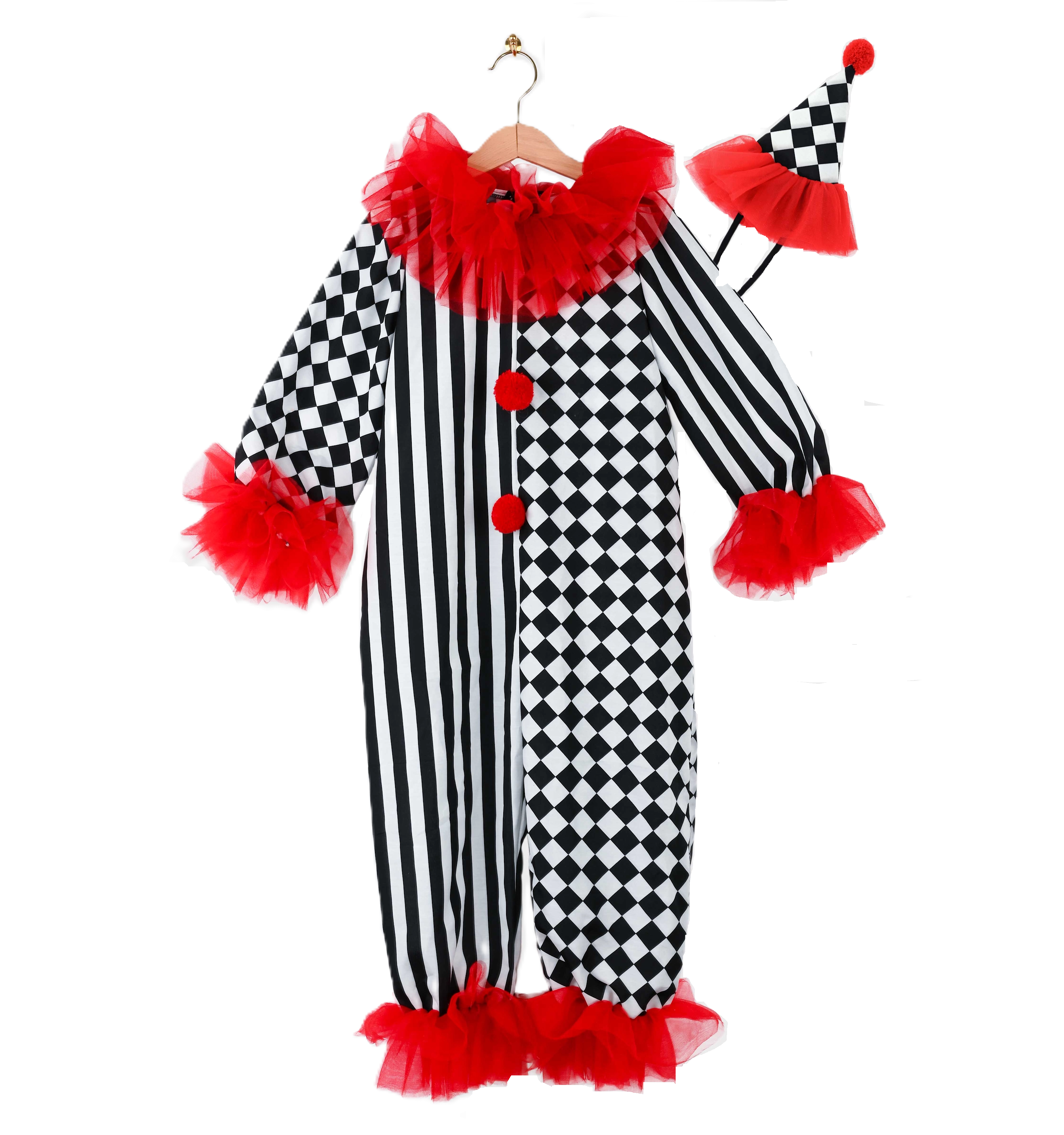CLOWN COSTUME w HAT 104 CL