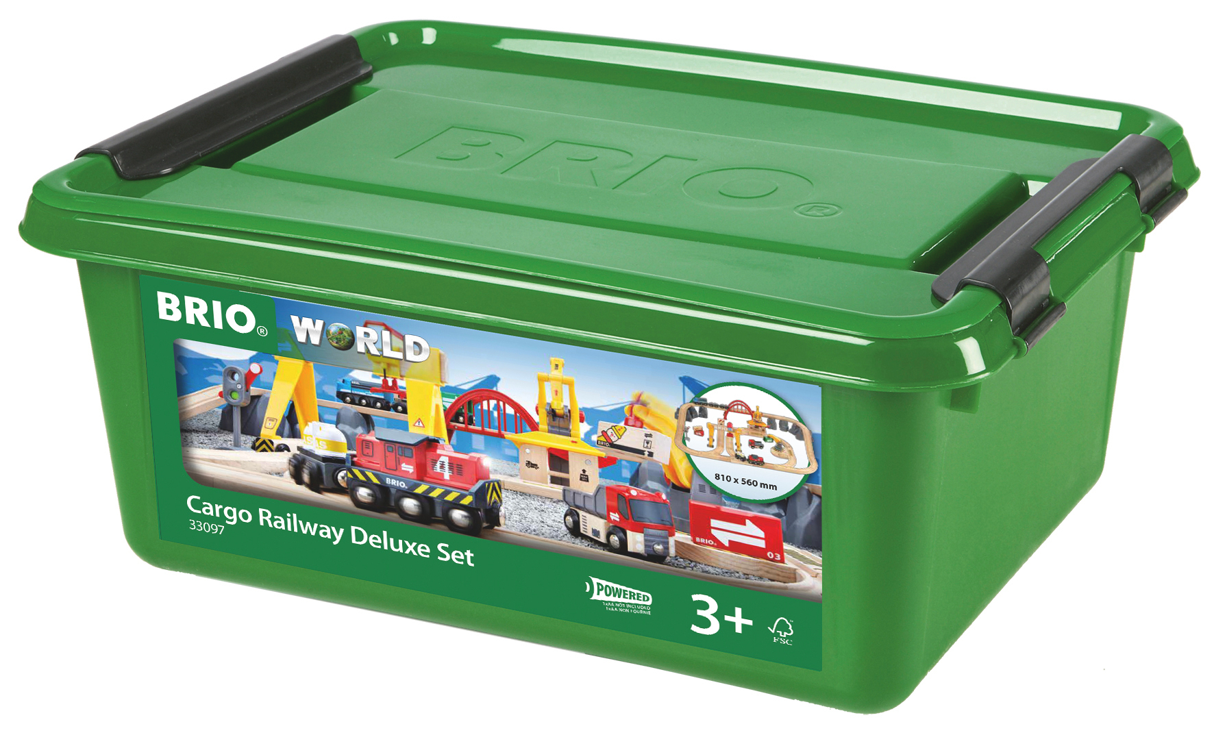 BRIOWorld Togbane Cargo luksussett i boks. 54 deler