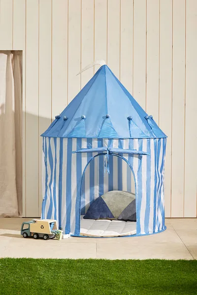 Play tent stripe blue