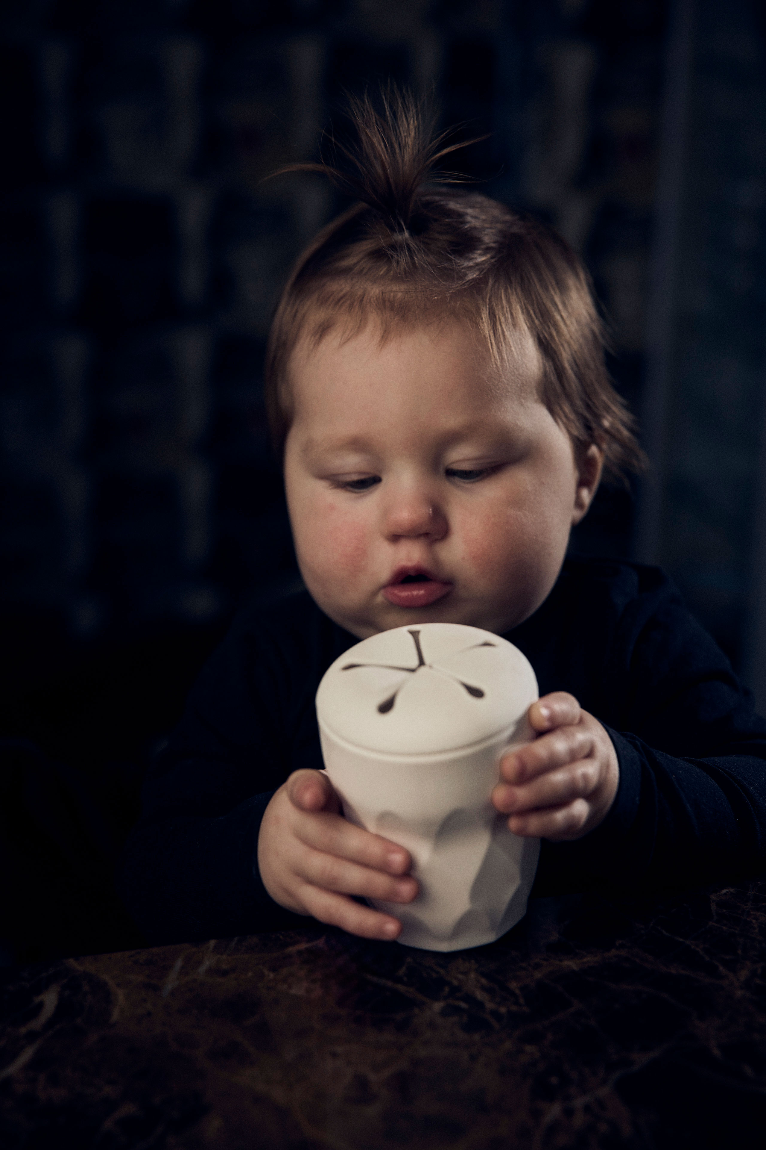 Barnekopp med sugerør & snack lokk i silikon - Porcelain White