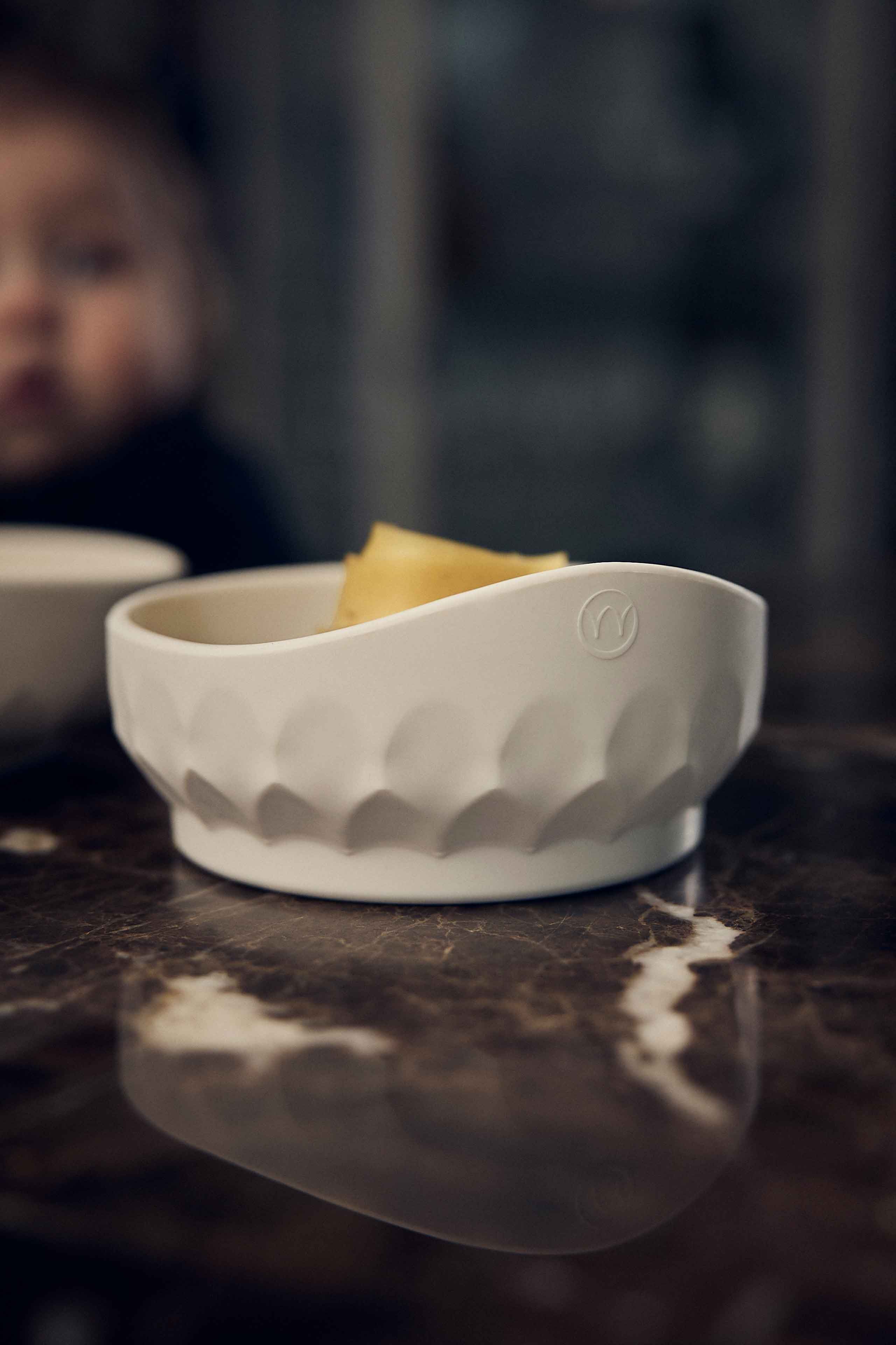 Barntallerken & Skål i silikon - Porcelain White