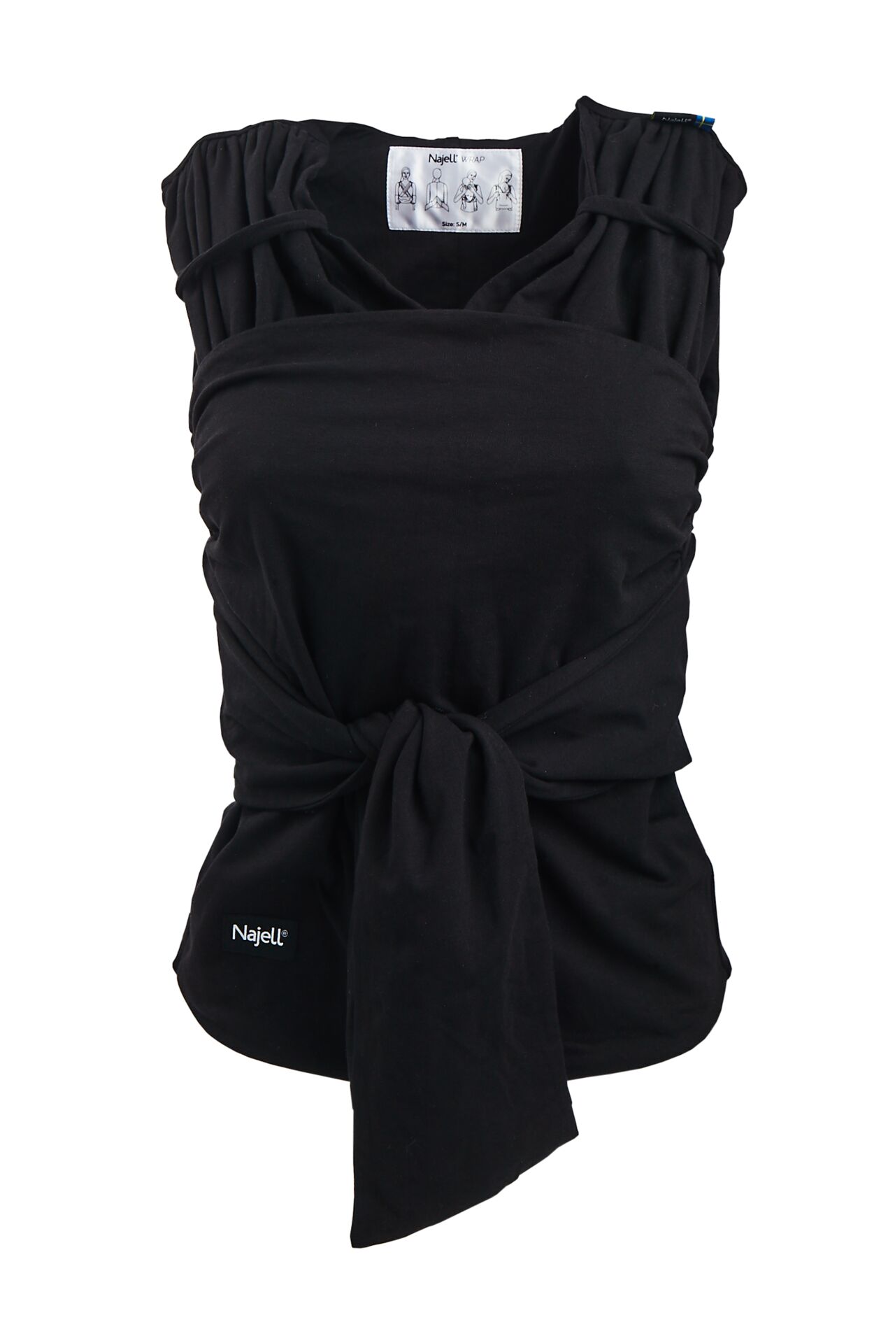 Ferdigknyttet Bæresjal - Charcoal Black S