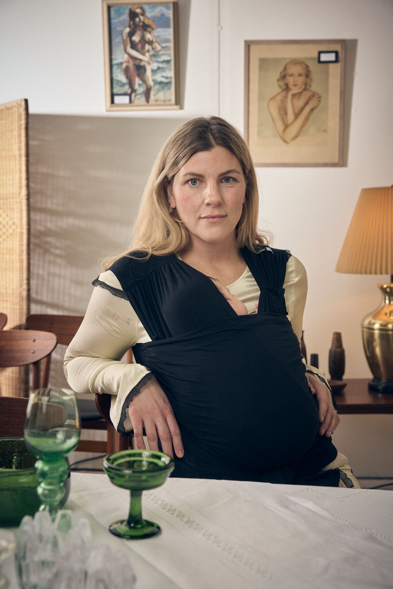 Najell Ferdigknyttet Bæresjal - Charcoal Black S