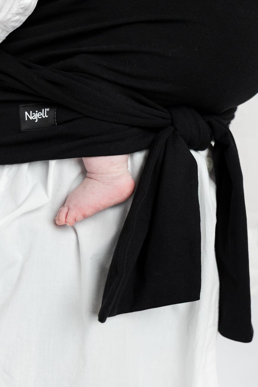 Najell Ferdigknyttet Bæresjal - Charcoal Black - M