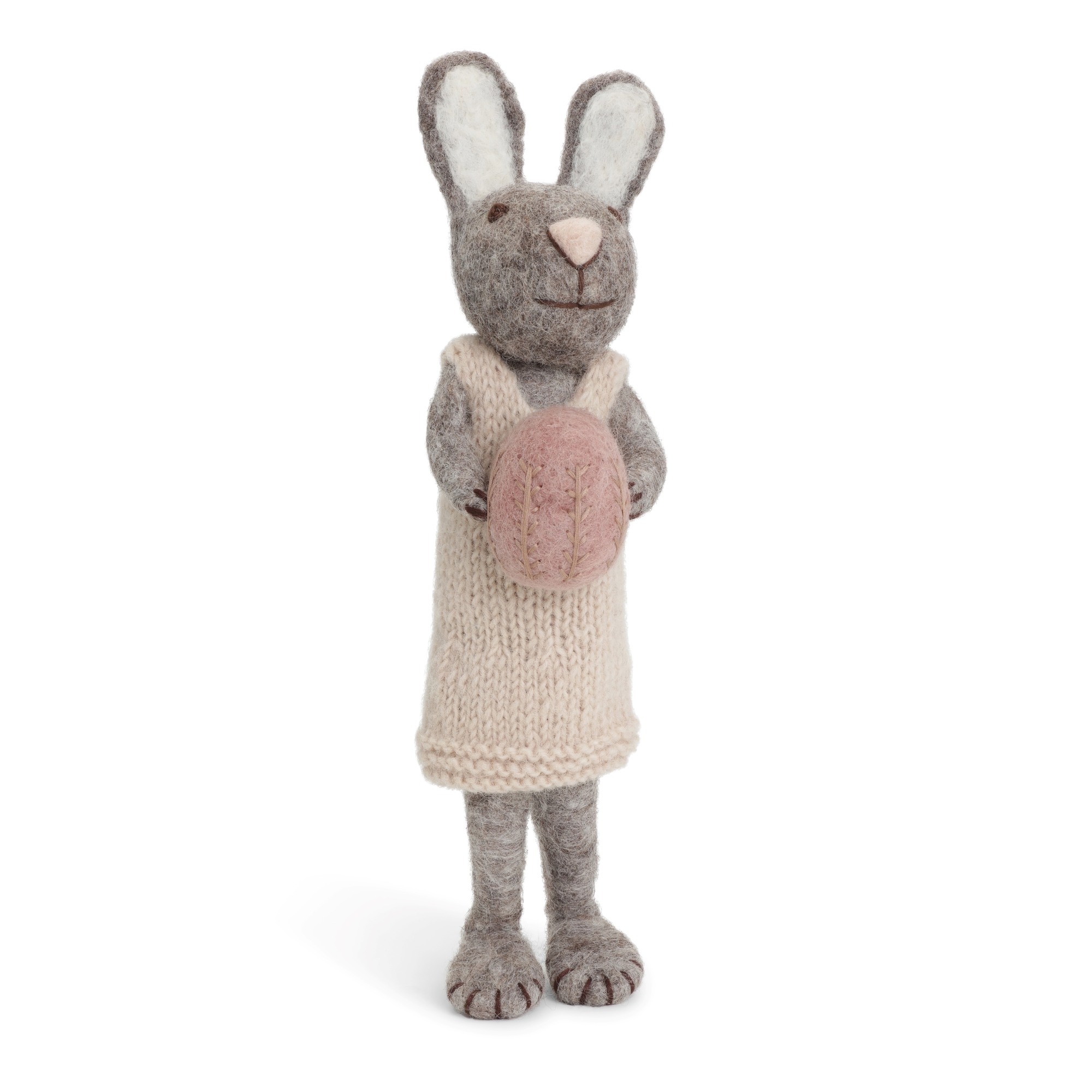 Big Grey Bunny with Light Grey Dress and Lavender Egg - P24