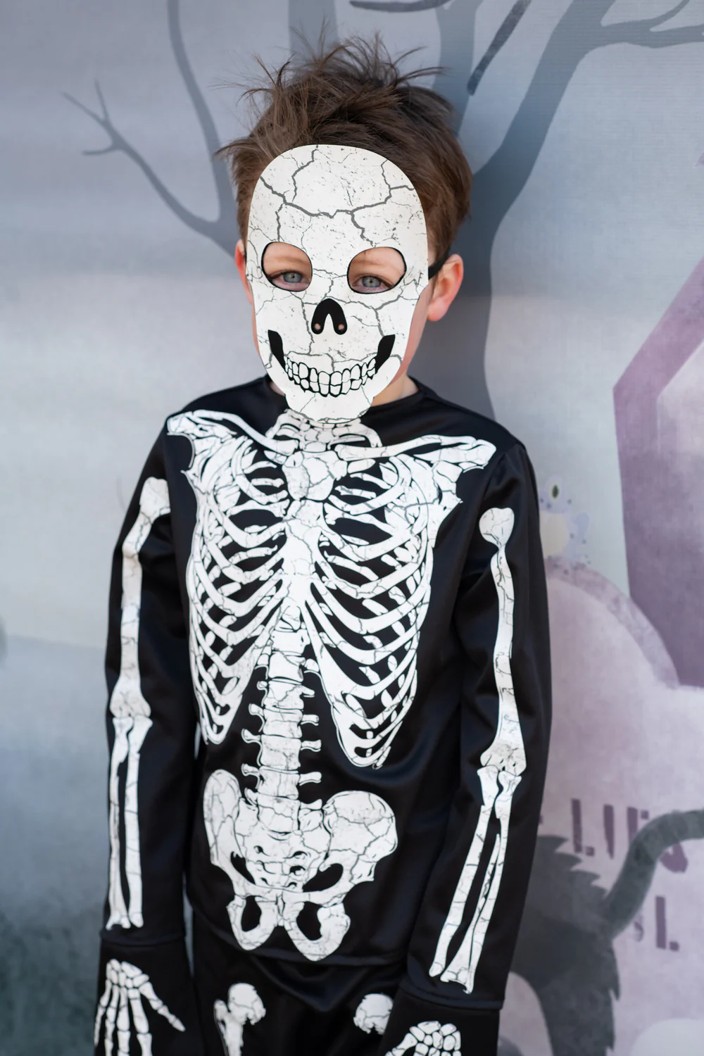 Glow In The Dark Skeleton, Shirt, Pants and Mask, 2-4 years