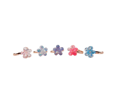 Boutique Shimmer Flower Rings. 5 Pcs