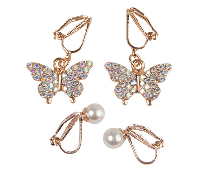 Boutique Butterfly Clip On Earrings. 2 Sets
